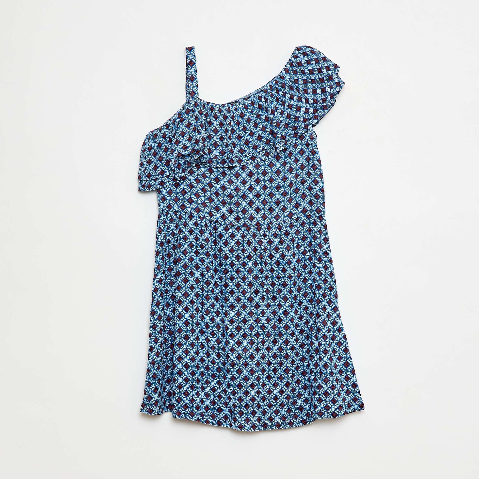 Robe légère à bretelles et volants uni VIOLET