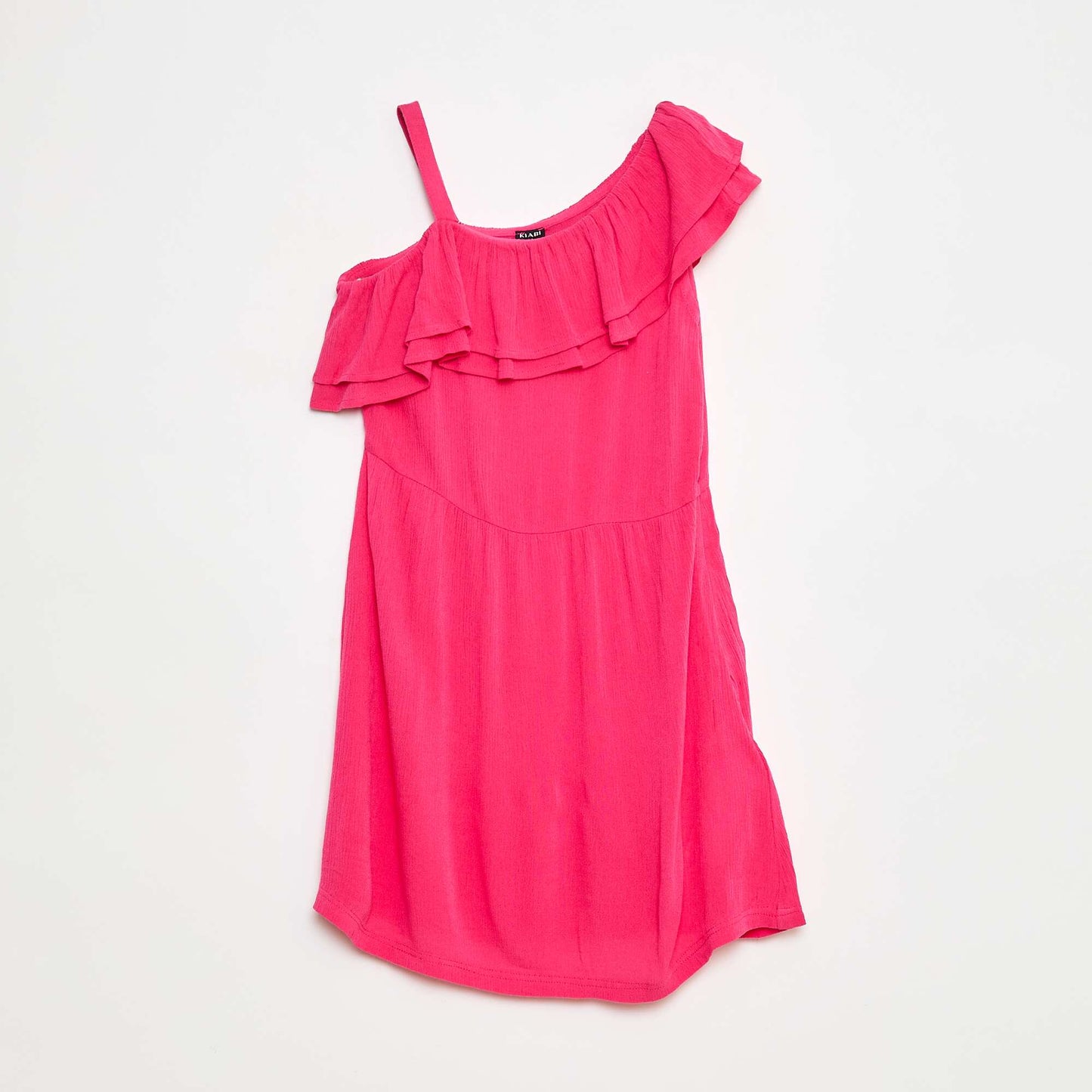 Robe légère à bretelles et volants uni ROSE