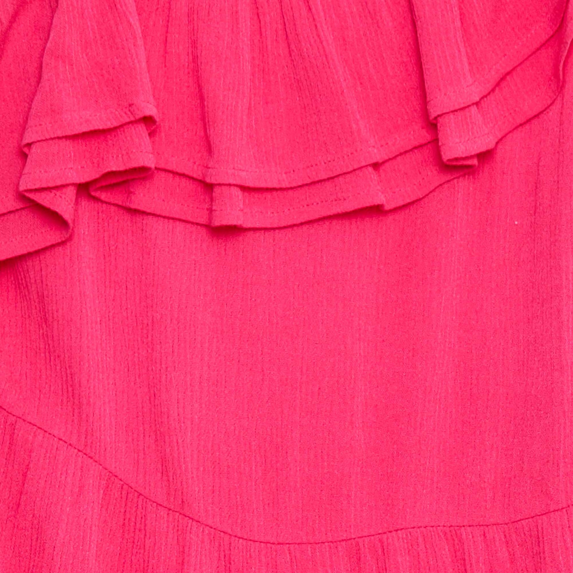 Robe légère à bretelles et volants uni ROSE