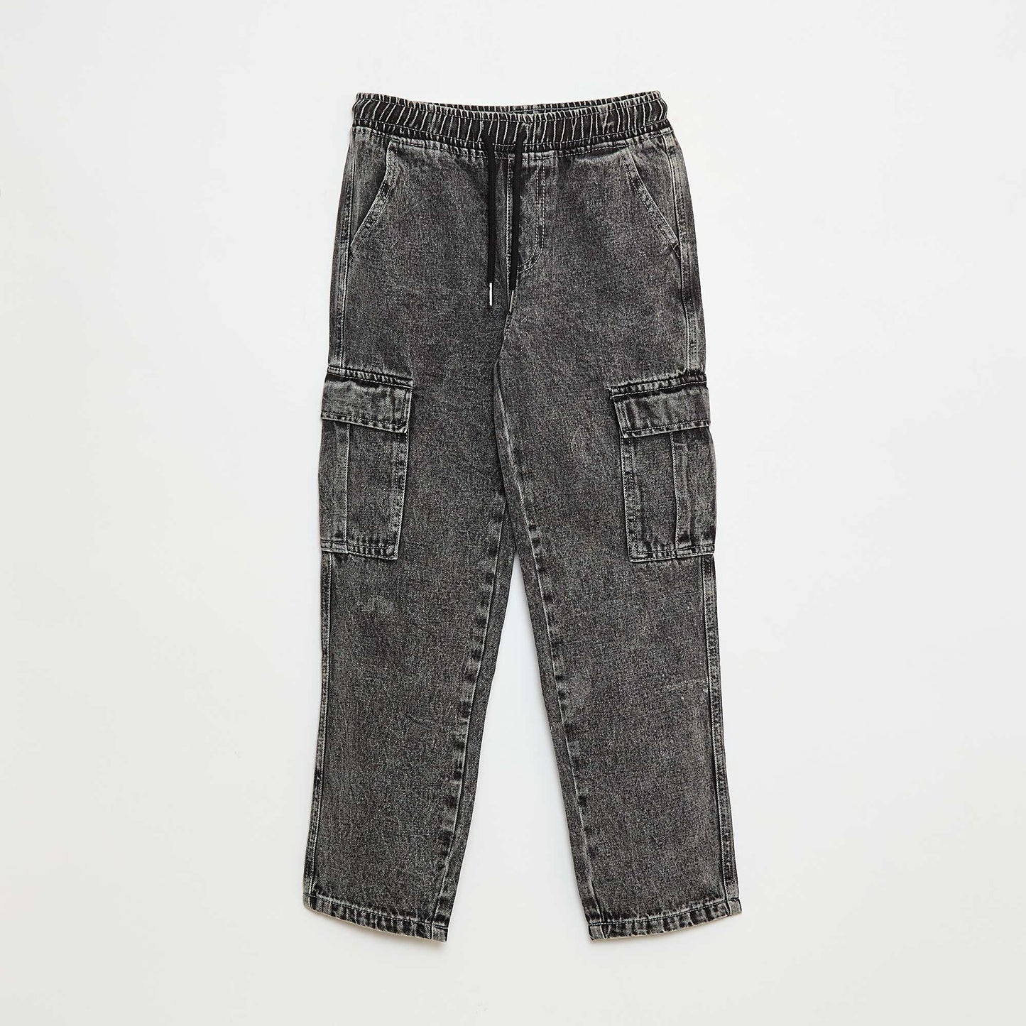 Pantalon multipoche élastiqué GRIS FONCé