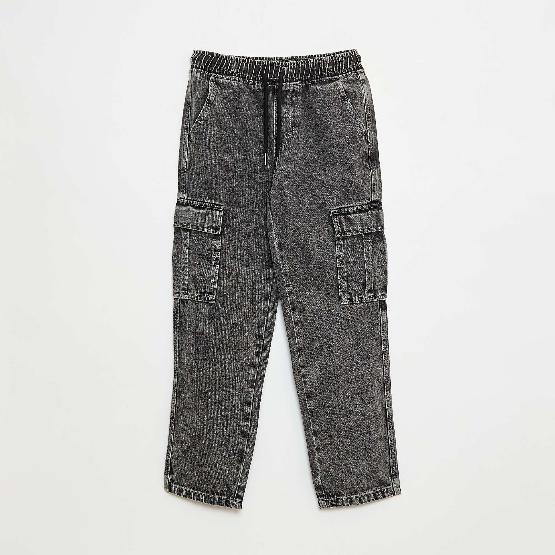 Pantalon multipoche élastiqué GRIS FONCé