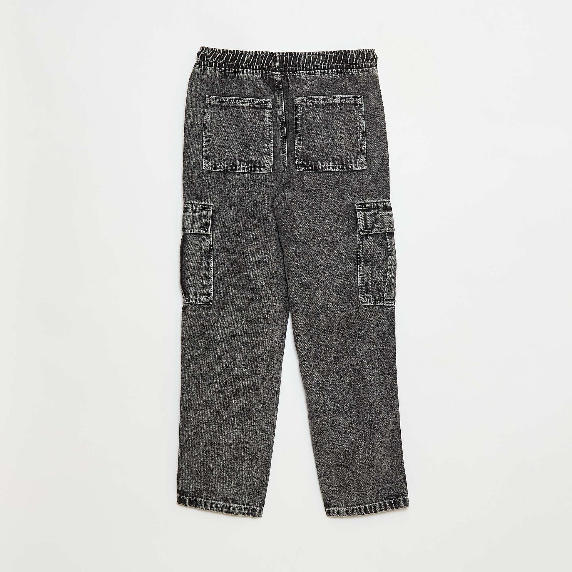Pantalon multipoche élastiqué GRIS FONCé