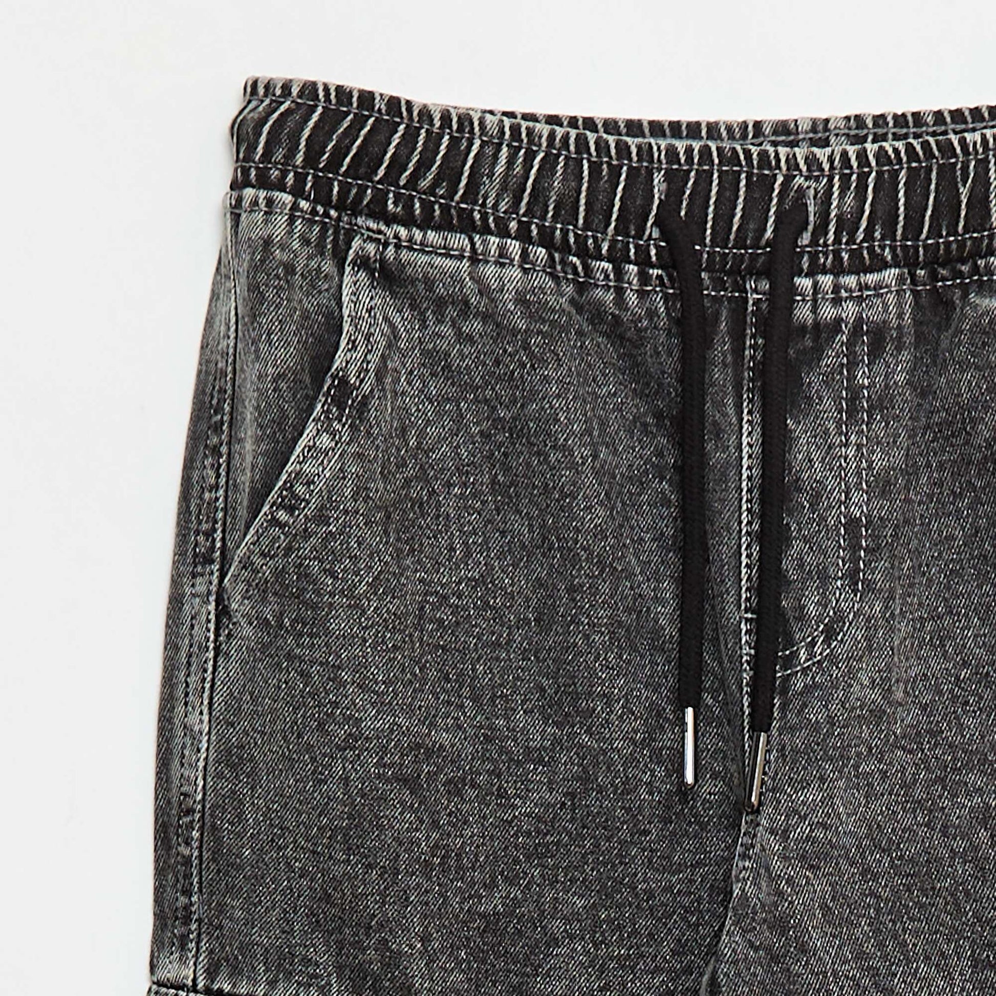 Pantalon multipoche élastiqué GRIS FONCé