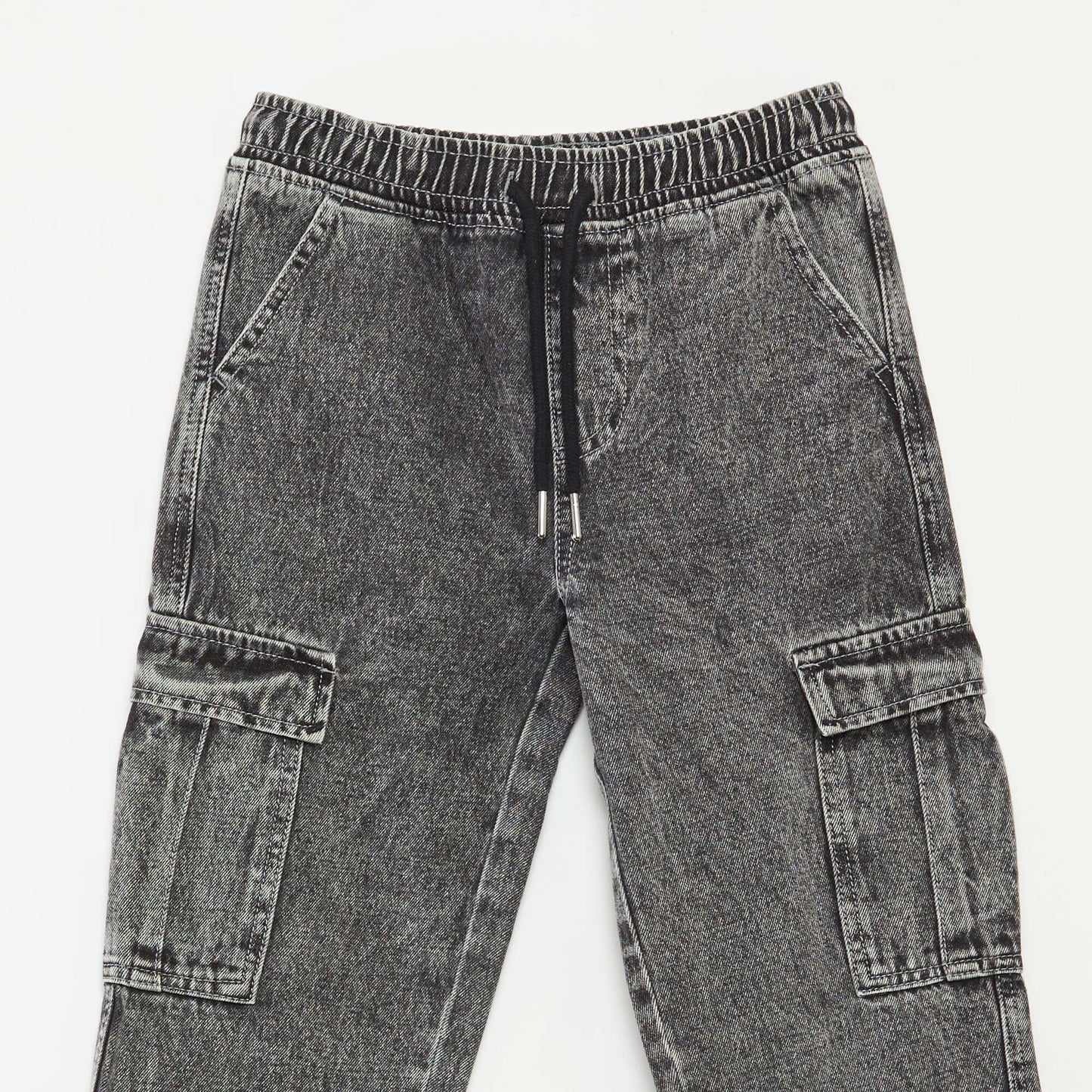 Pantalon multipoche élastiqué GRIS FONCé