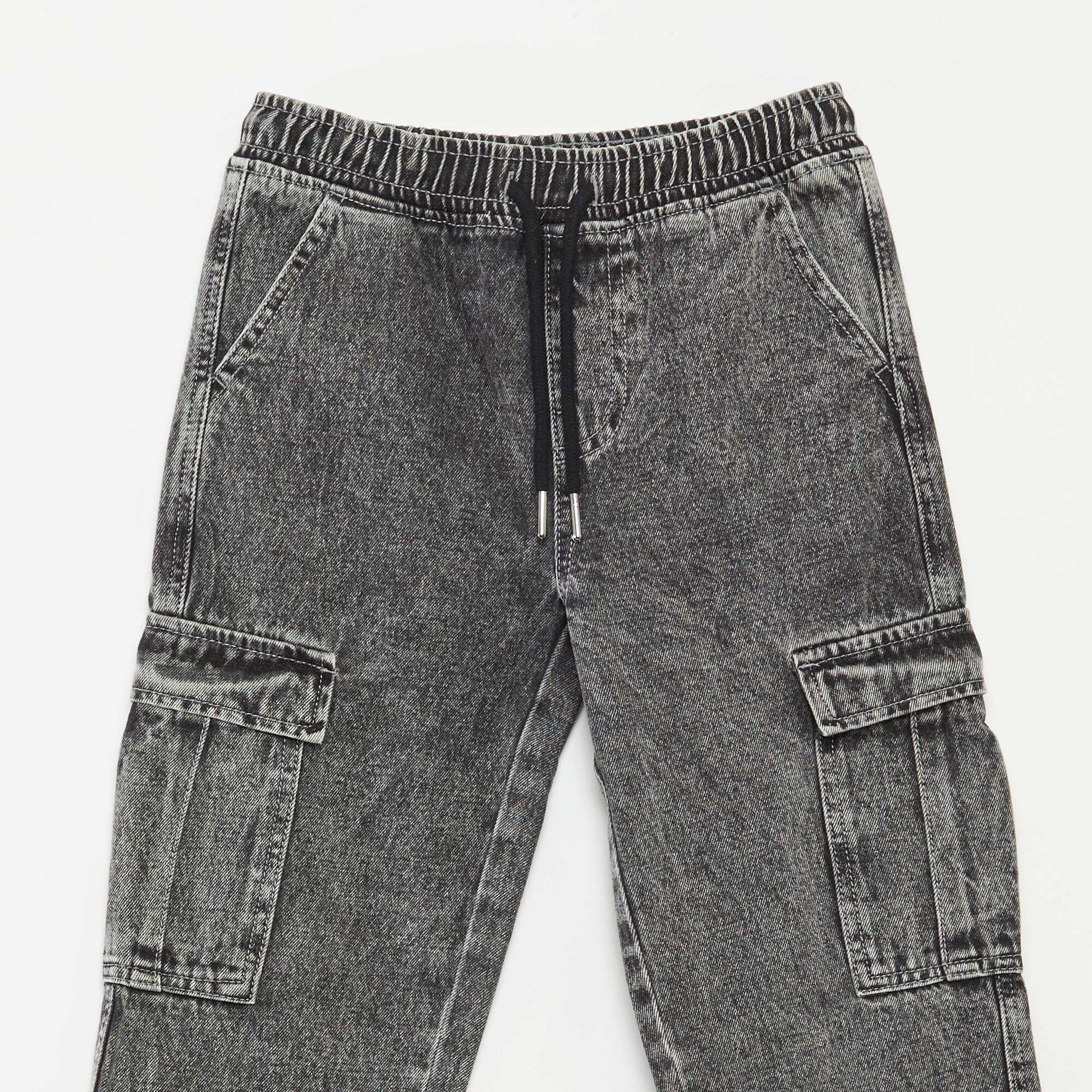 Pantalon multipoche élastiqué GRIS FONCé