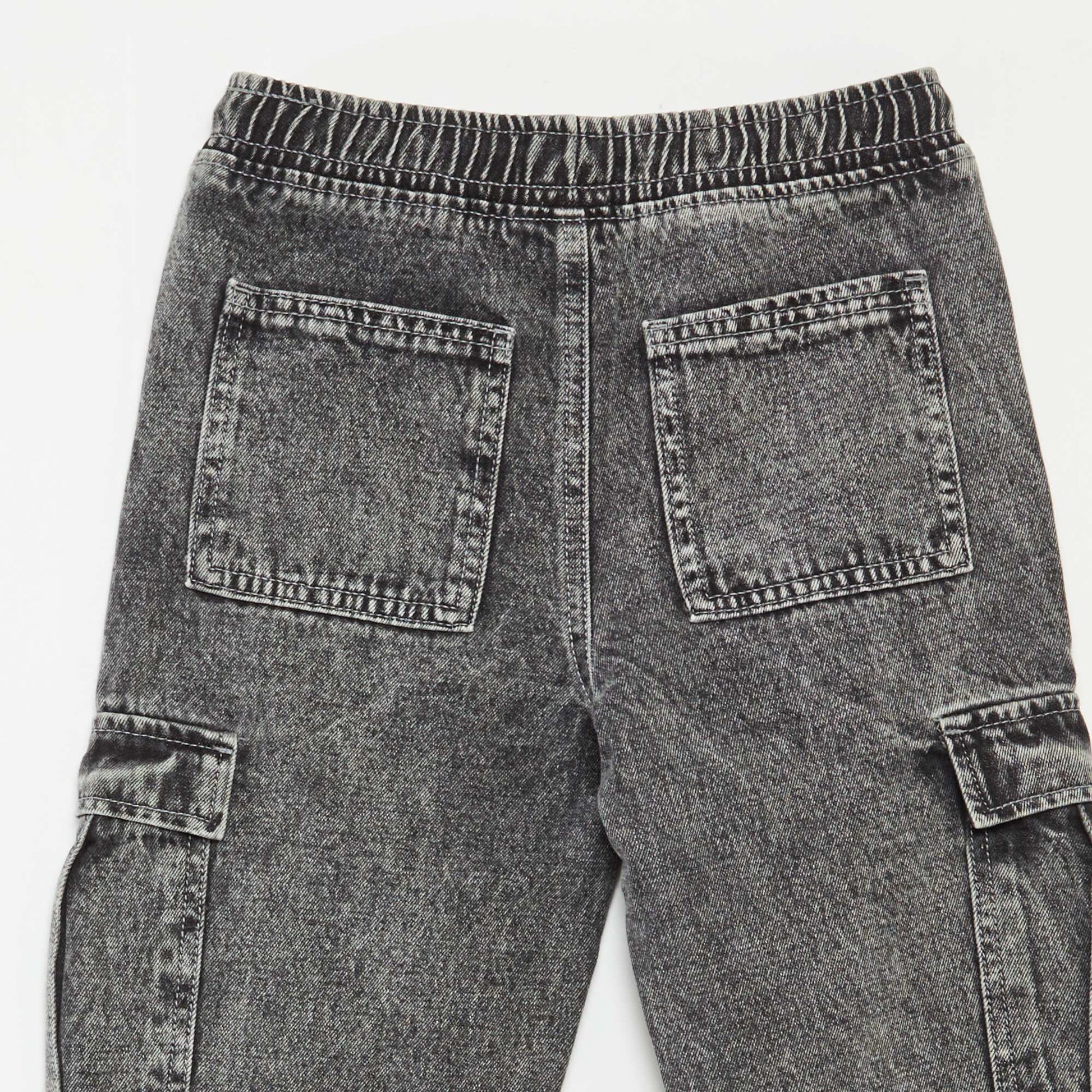 Pantalon multipoche élastiqué GRIS FONCé