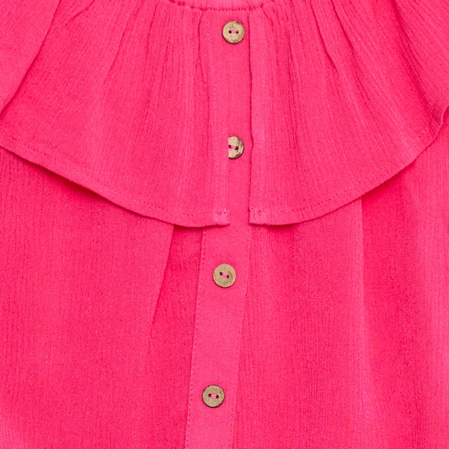 Chemisier sans manches boutonné volanté ROSE