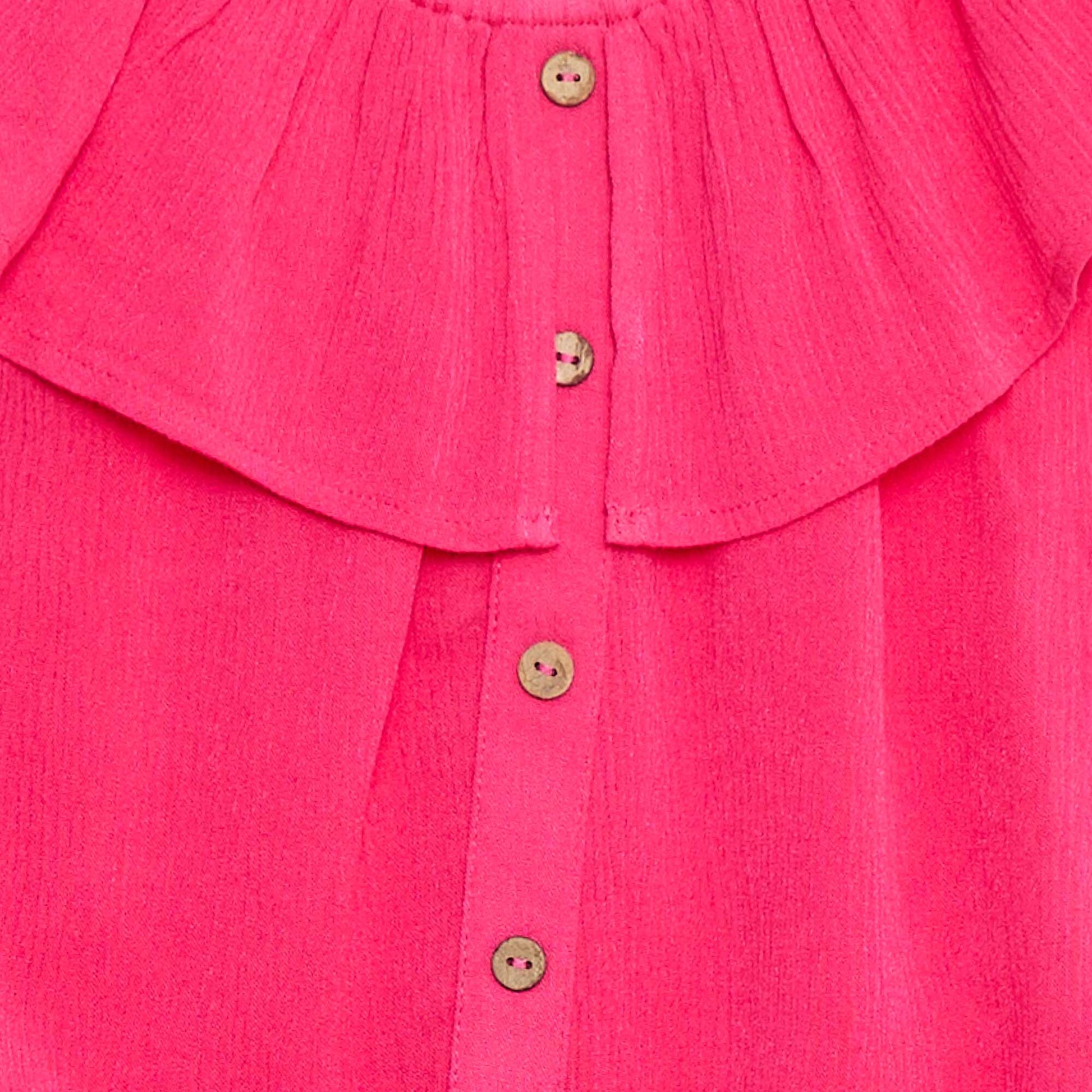 Chemisier sans manches boutonné volanté ROSE