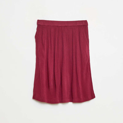 Jupe évasée légère unie ROUGE