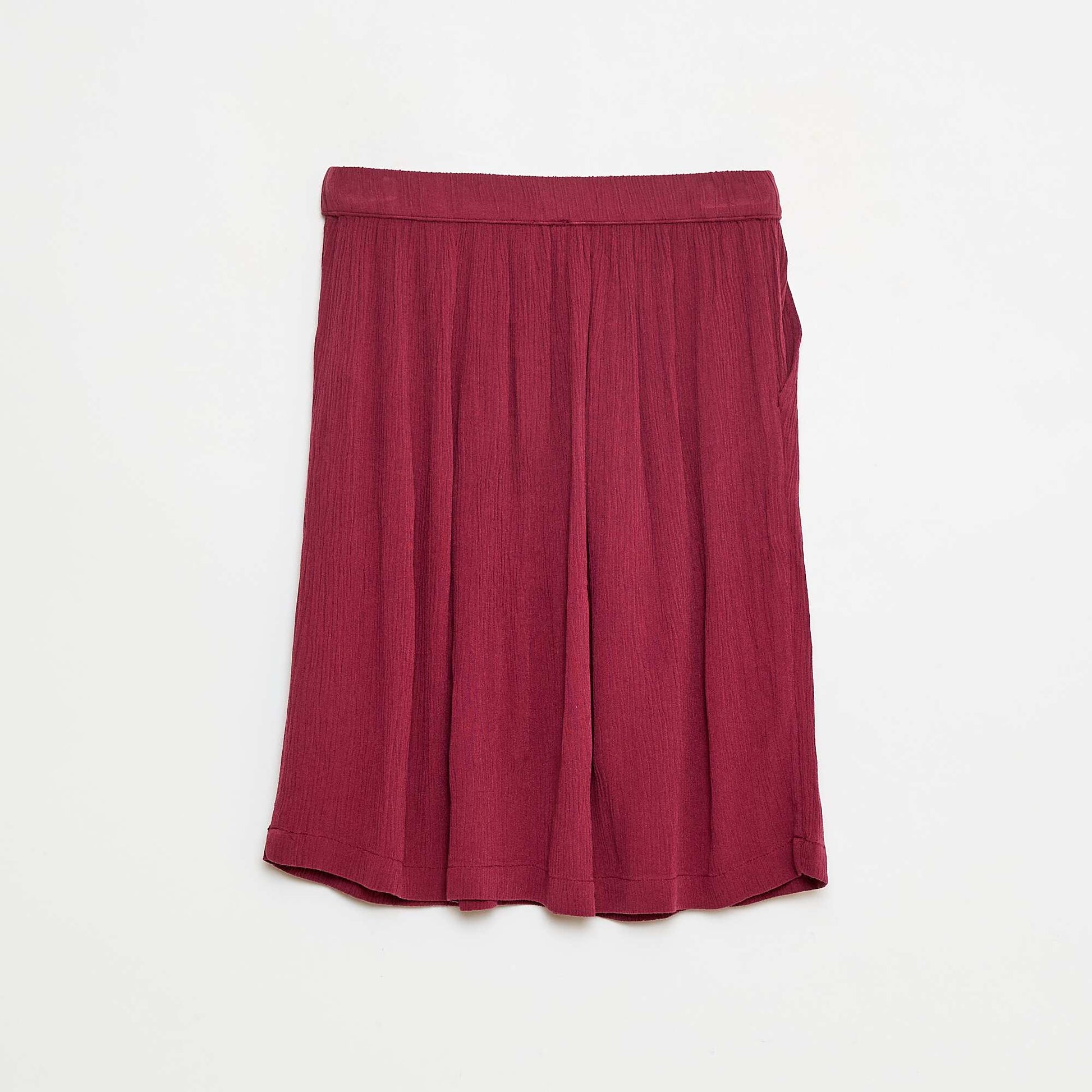 Jupe évasée légère unie ROUGE