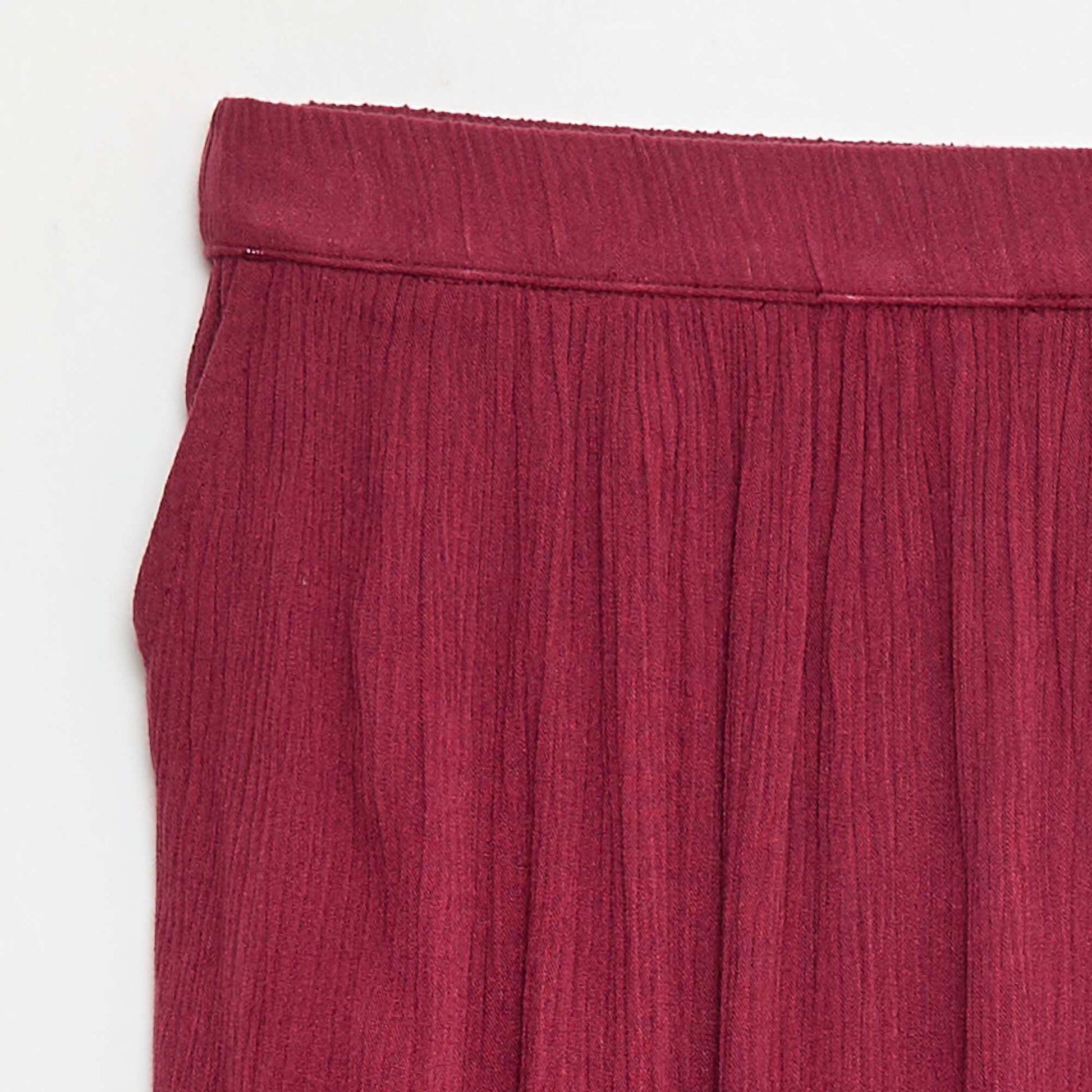 Jupe évasée légère unie ROUGE