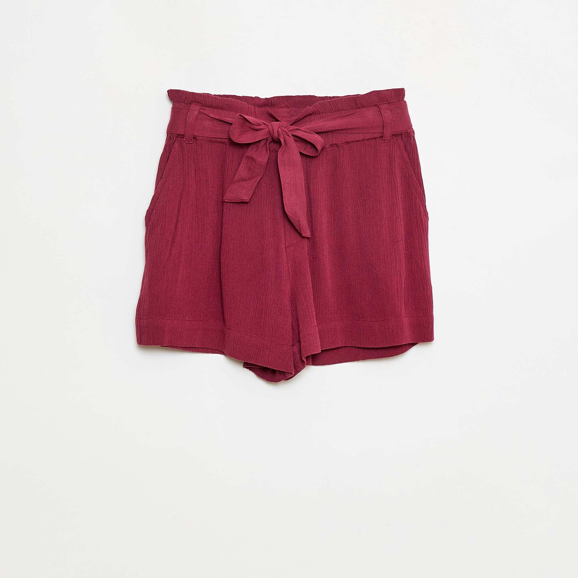 Short léger avec nœud uni ROUGE