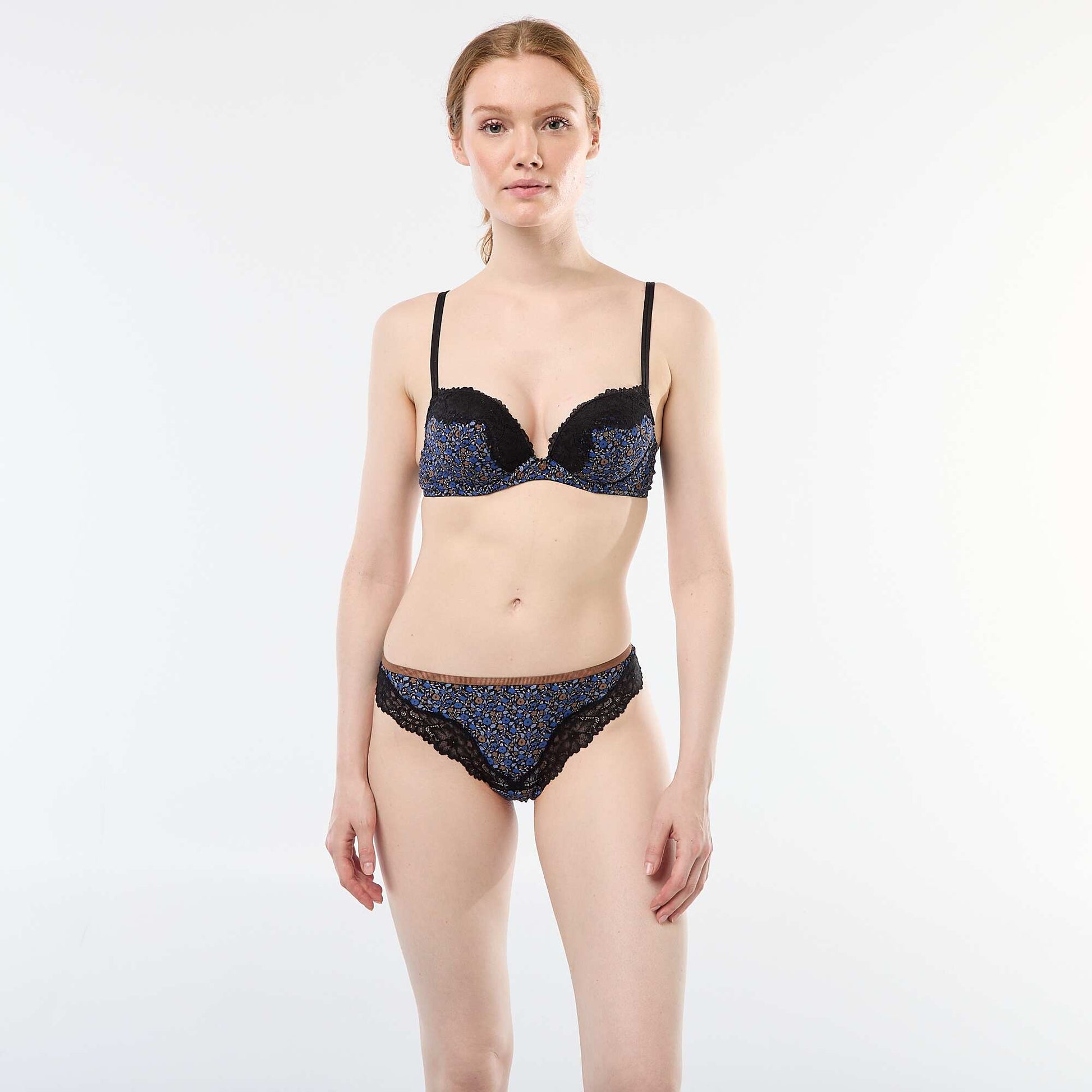 Soutien-gorge en microfibre imprimé BLEU