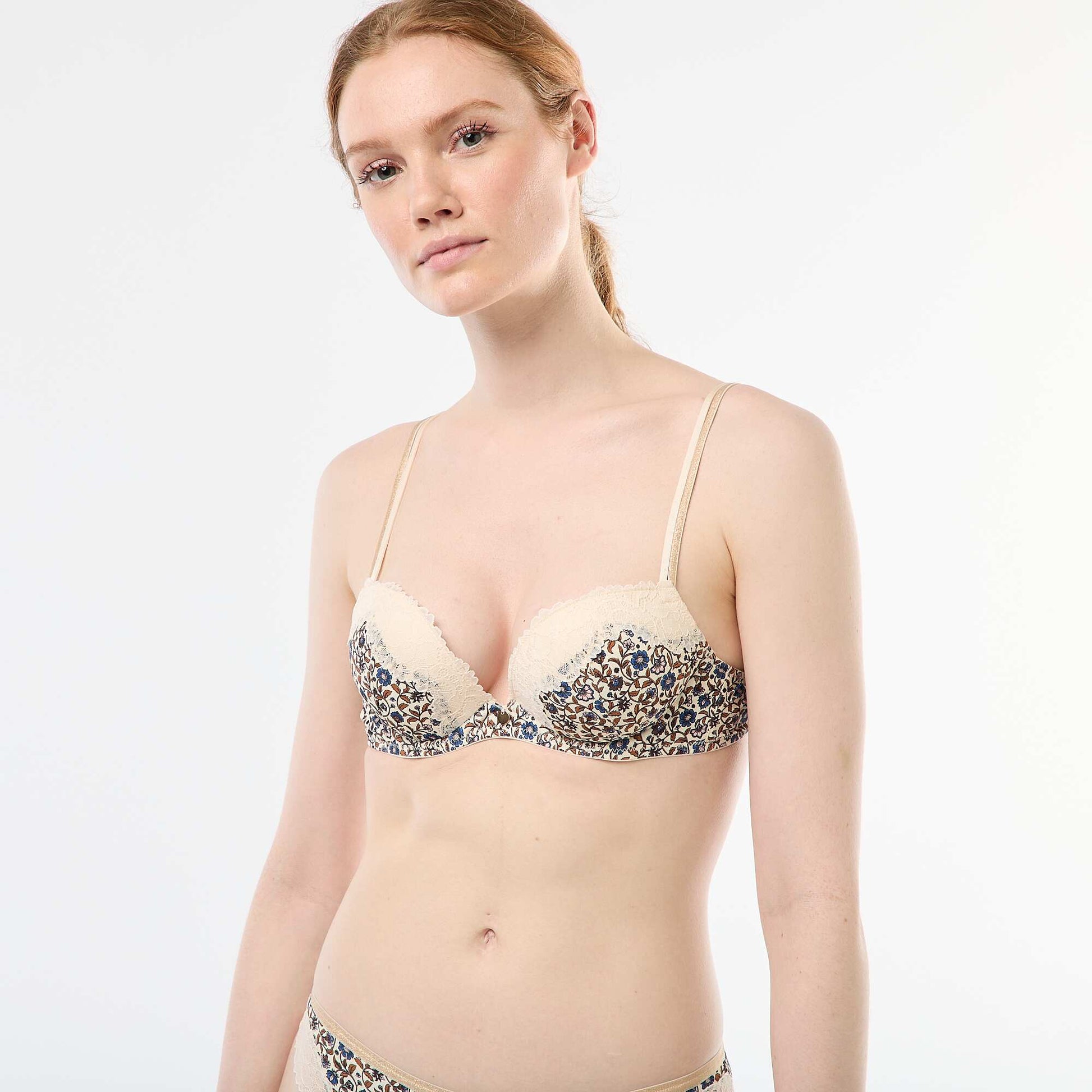 Soutien-gorge en microfibre imprimé BLANC
