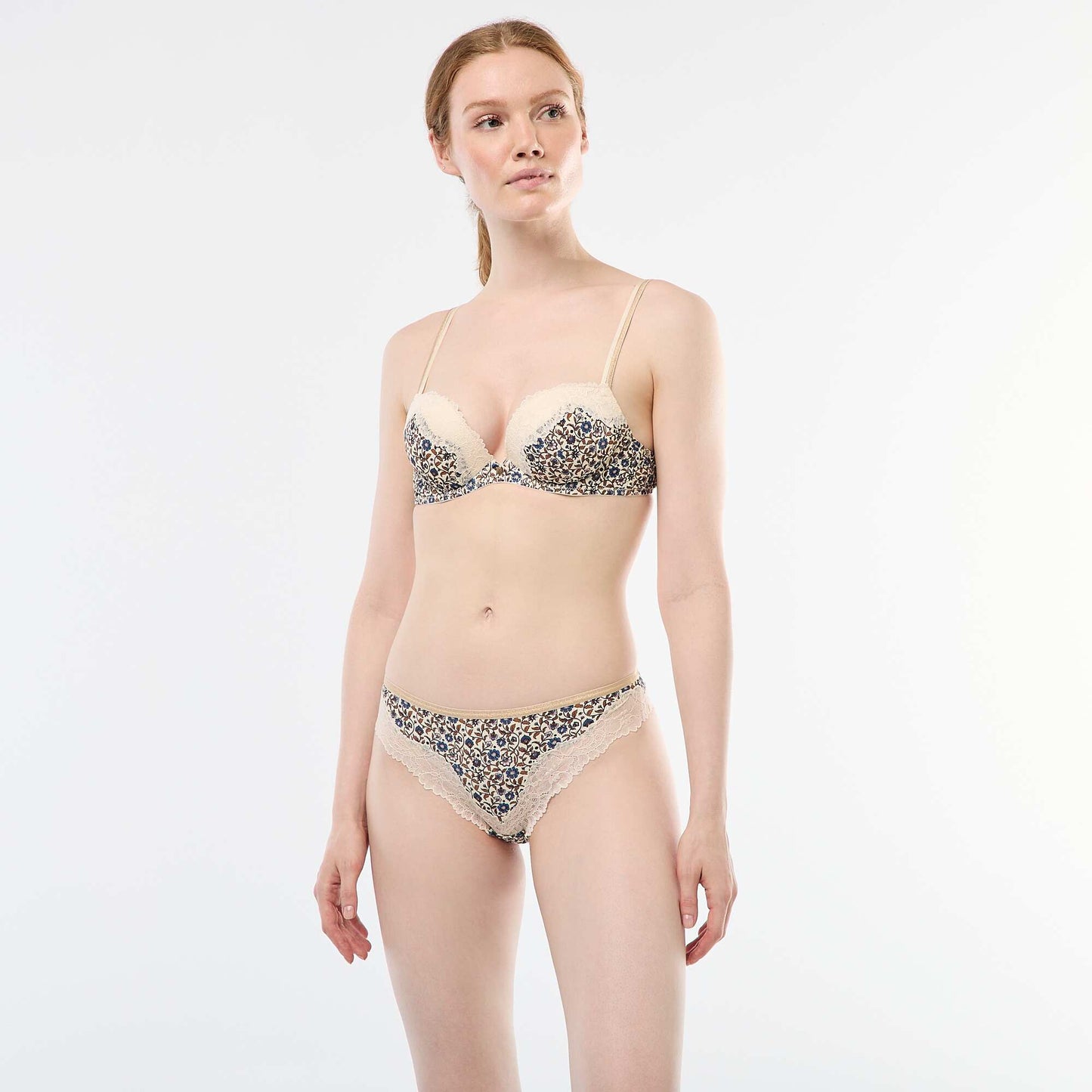 Soutien-gorge en microfibre imprimé BLANC