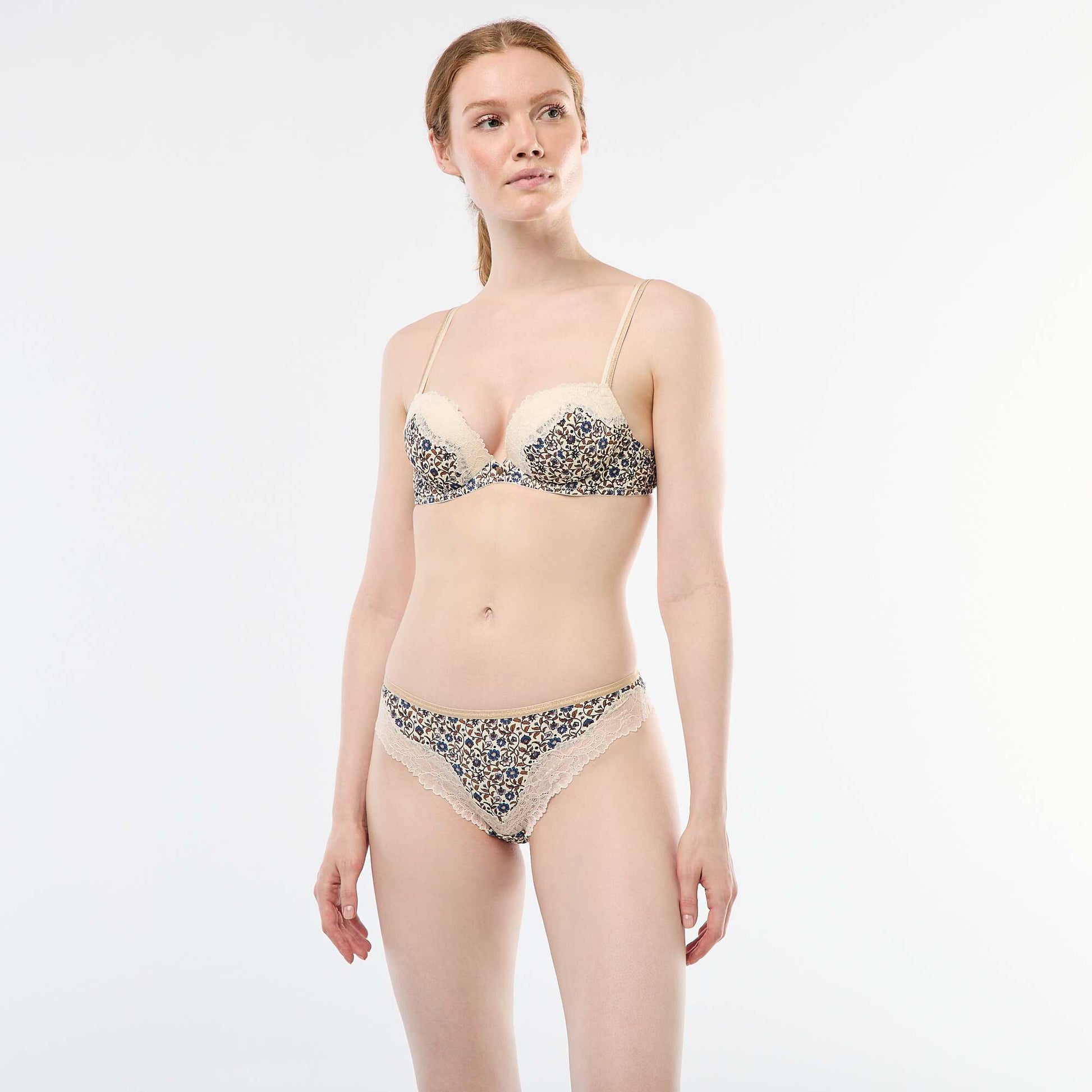 Soutien-gorge en microfibre imprimé BLANC