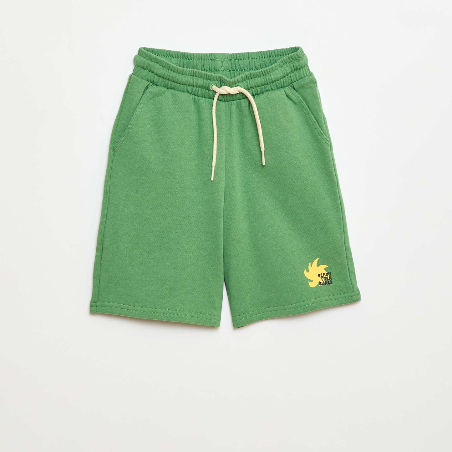 Bermuda uni en coton VERT