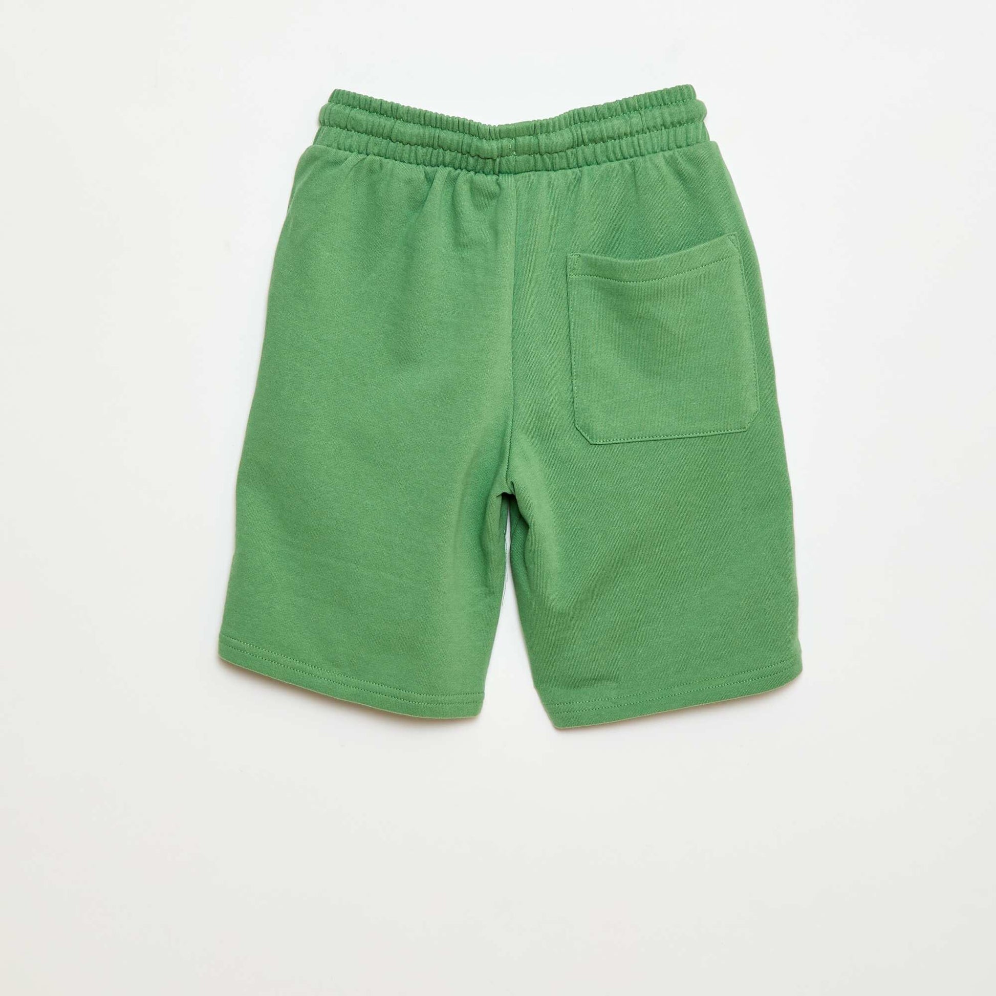 Bermuda uni en coton VERT