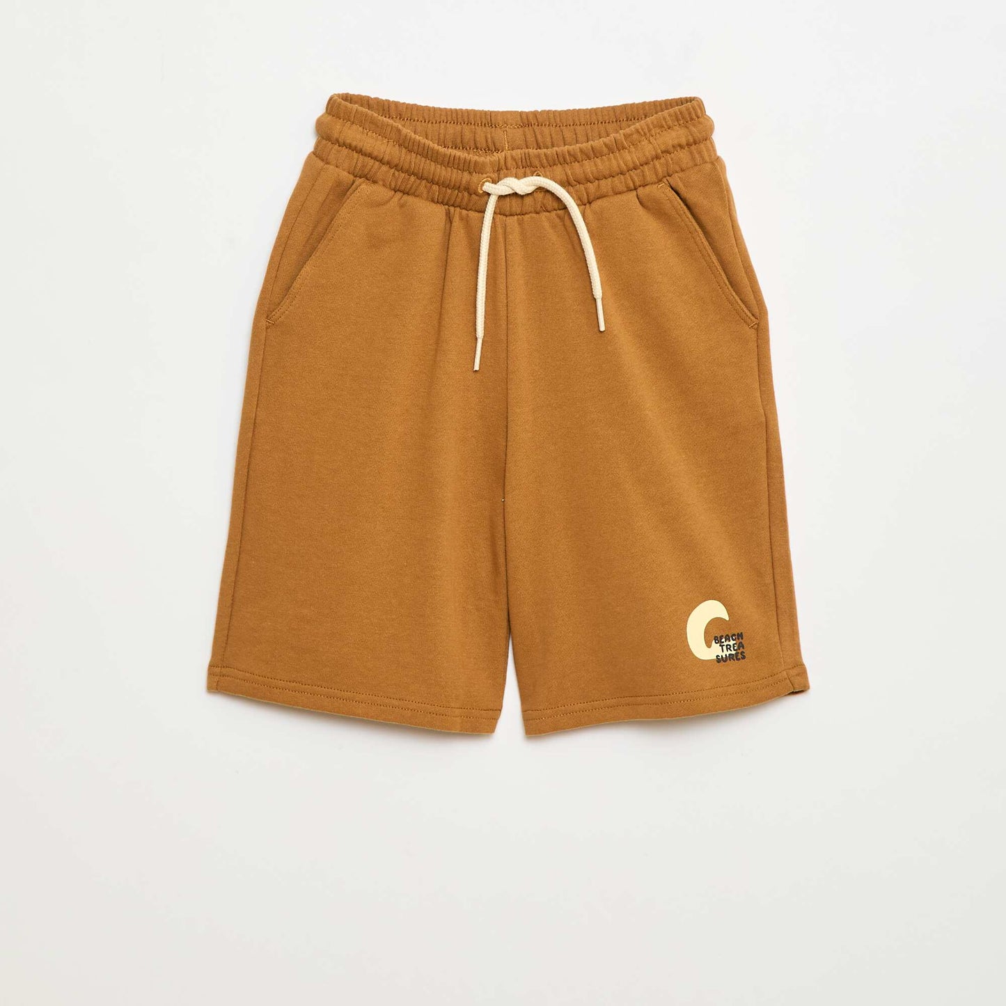 Bermuda uni en coton MARRON