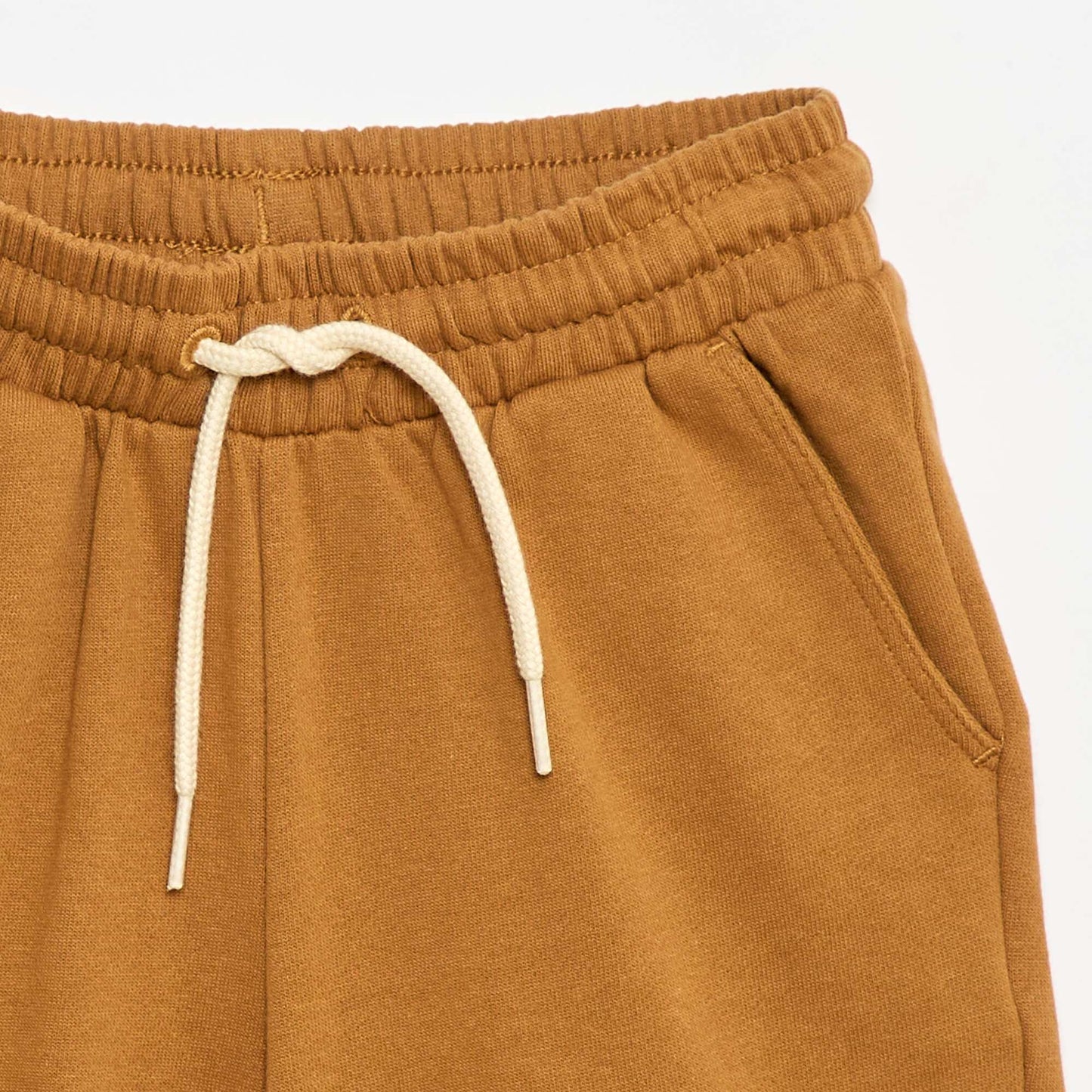 Bermuda uni en coton MARRON