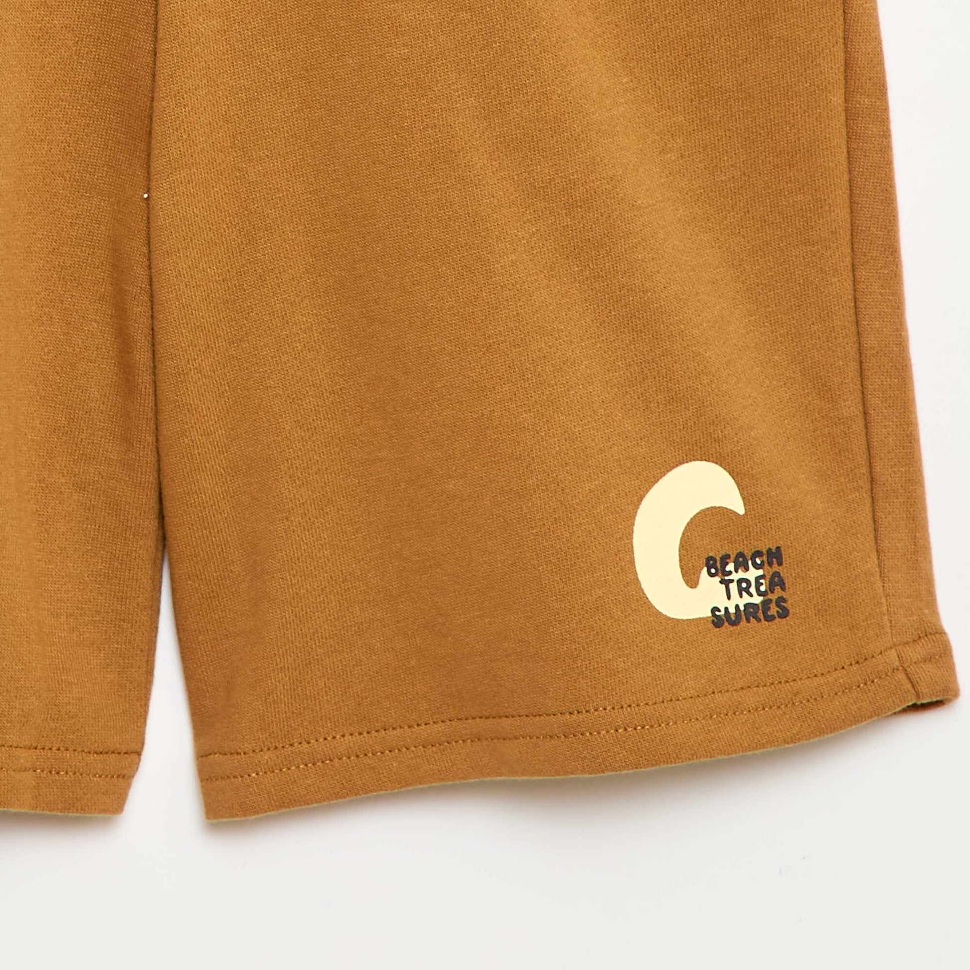 Bermuda uni en coton MARRON