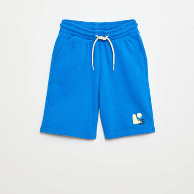 Bermuda uni en coton BLEU