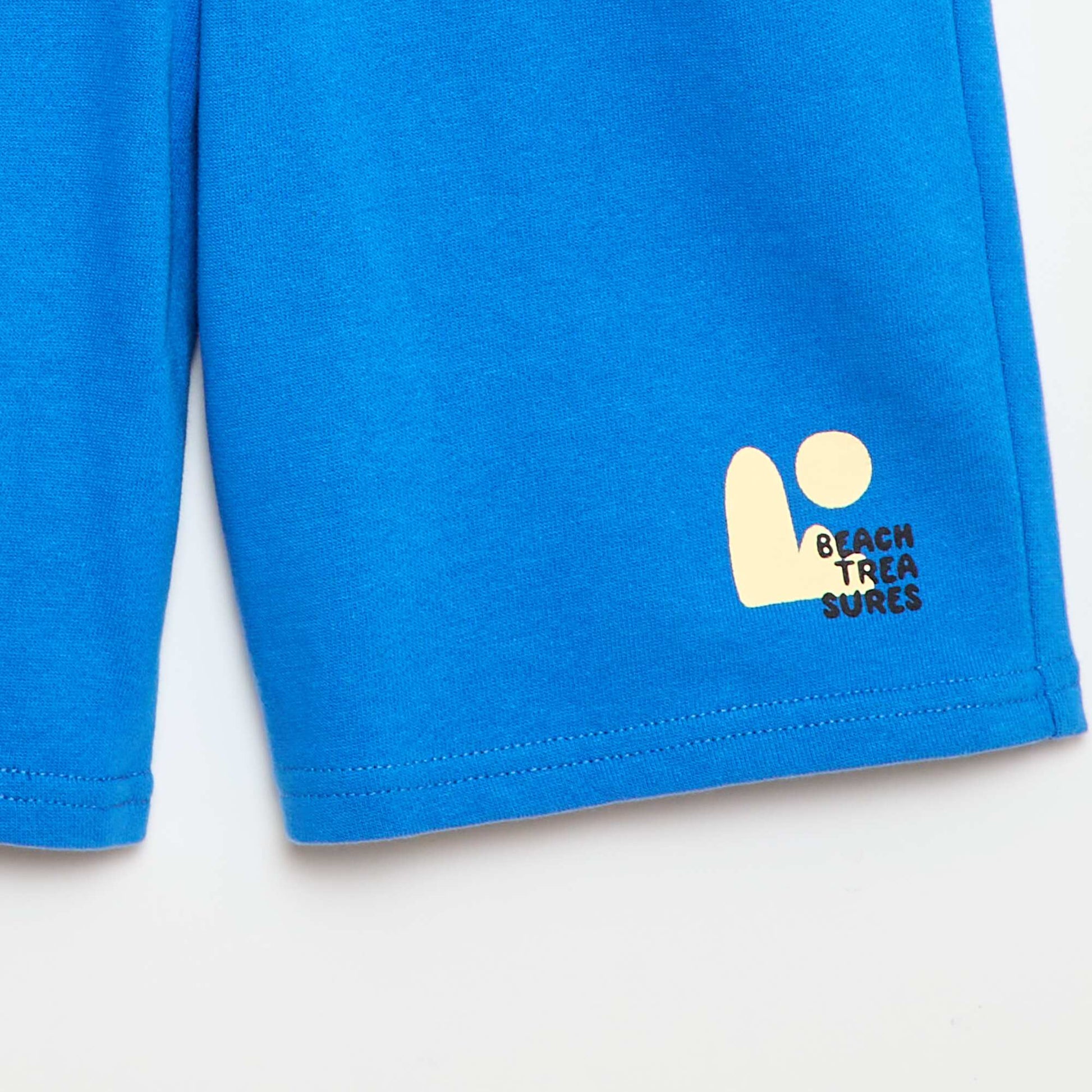 Bermuda uni en coton BLEU