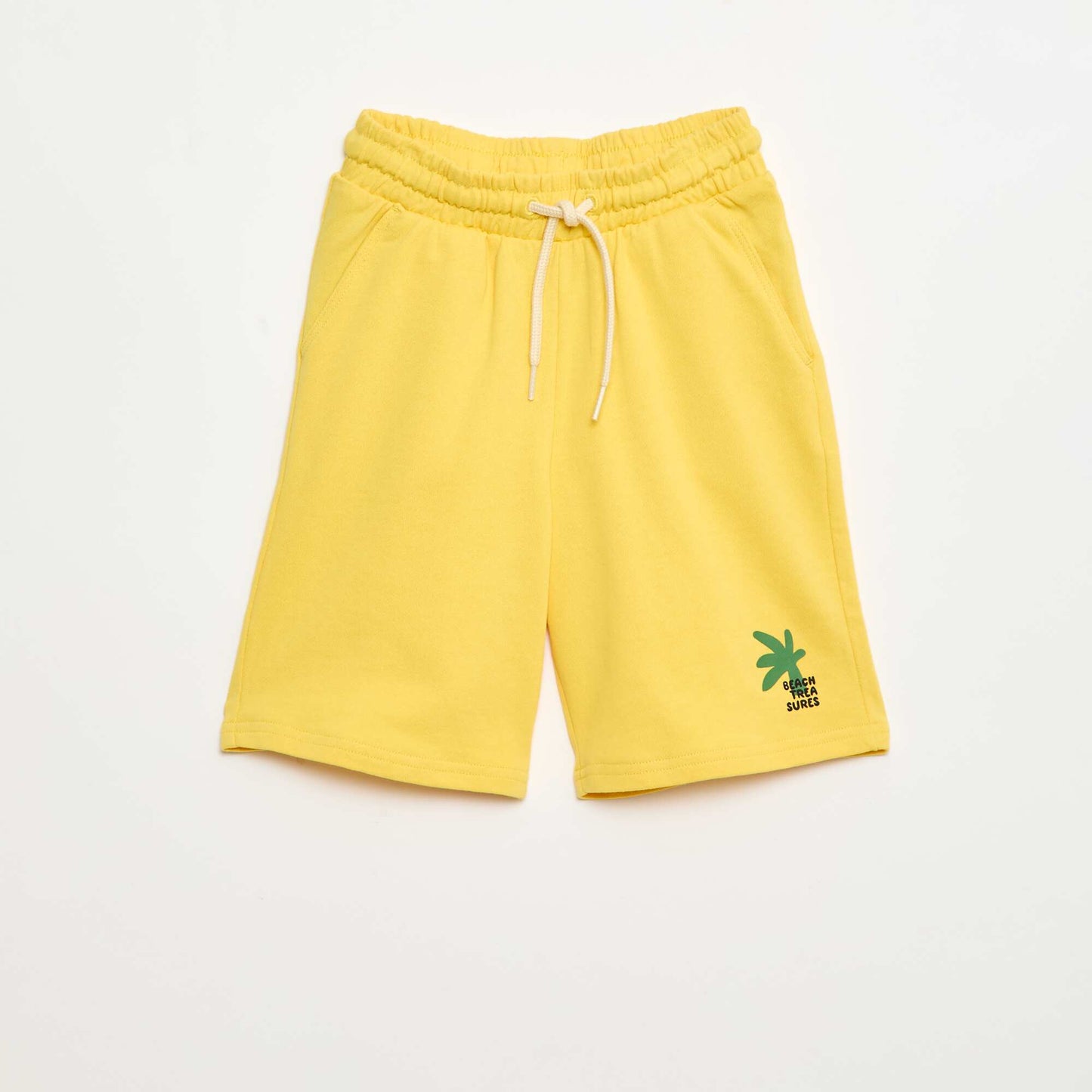 Bermuda uni en coton JAUNE