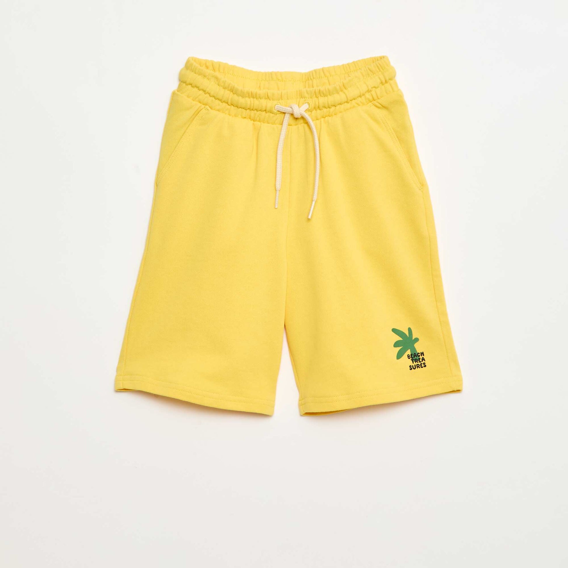 Bermuda uni en coton JAUNE