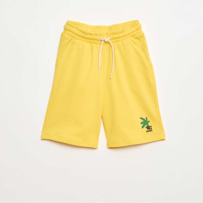 Bermuda uni en coton JAUNE