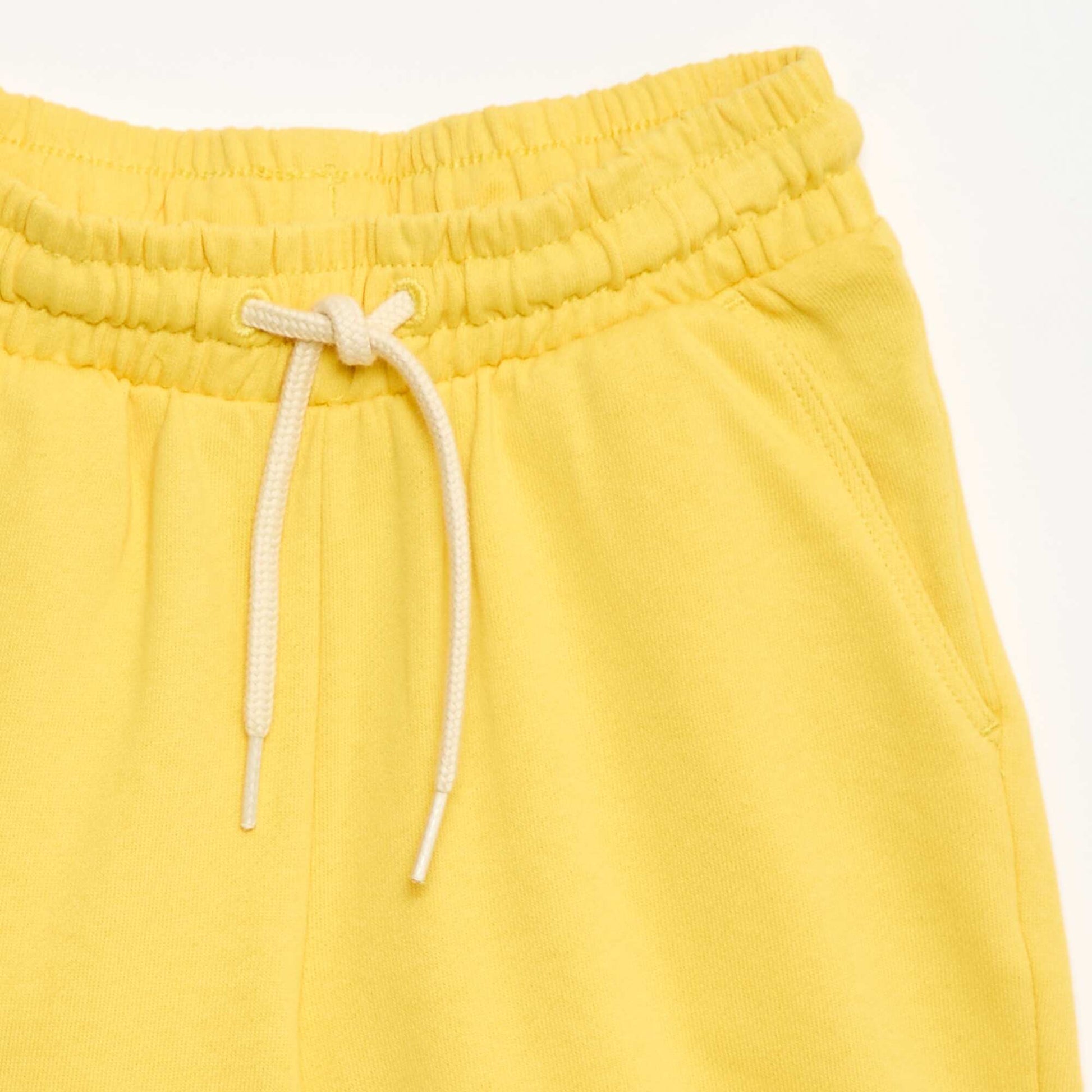 Bermuda uni en coton JAUNE