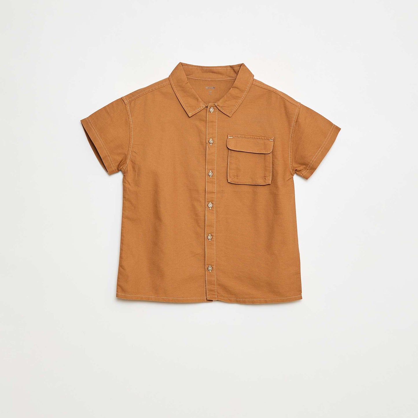 Chemise regular oxford en coton uni MARRON