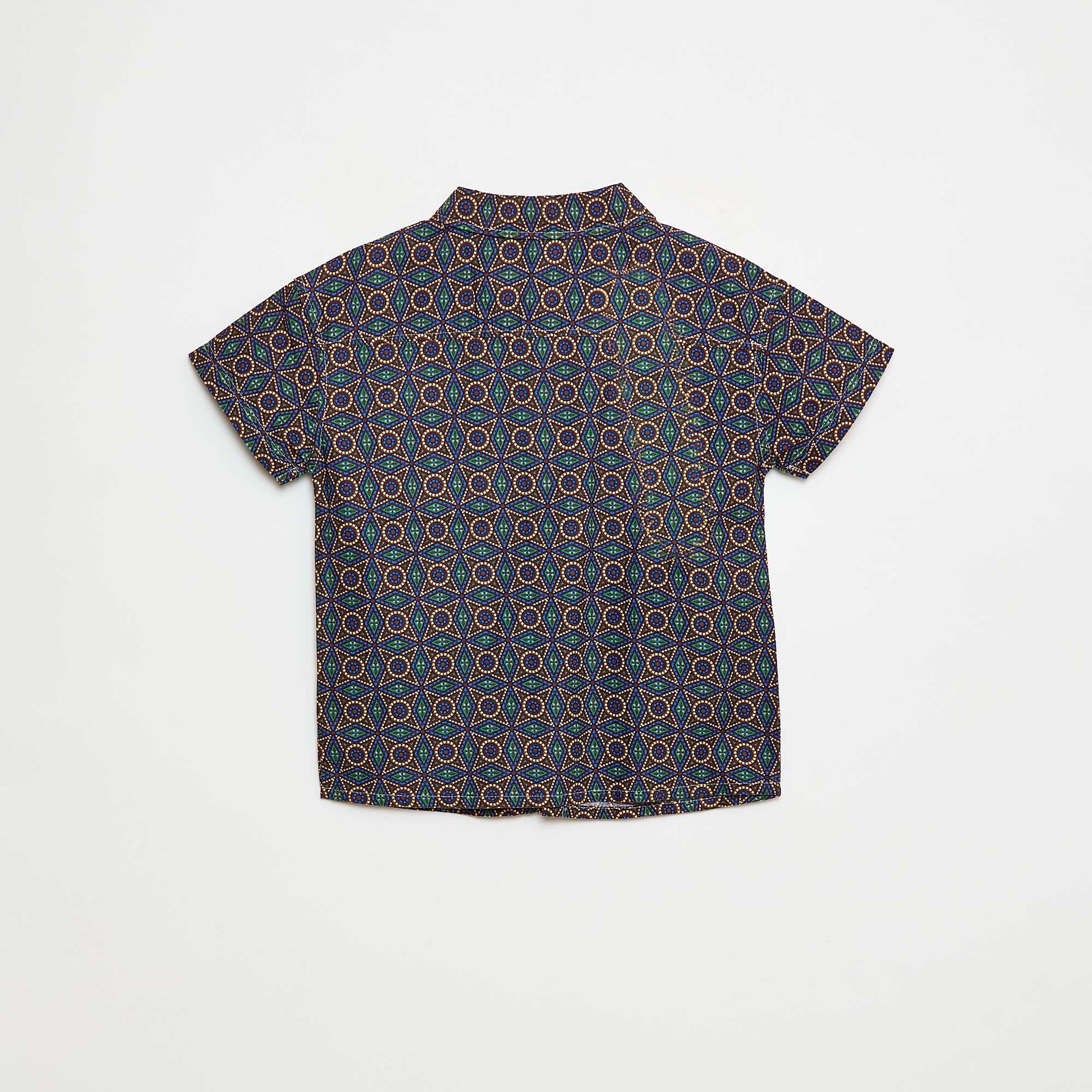 Chemise regular esprit wax en coton MARRON
