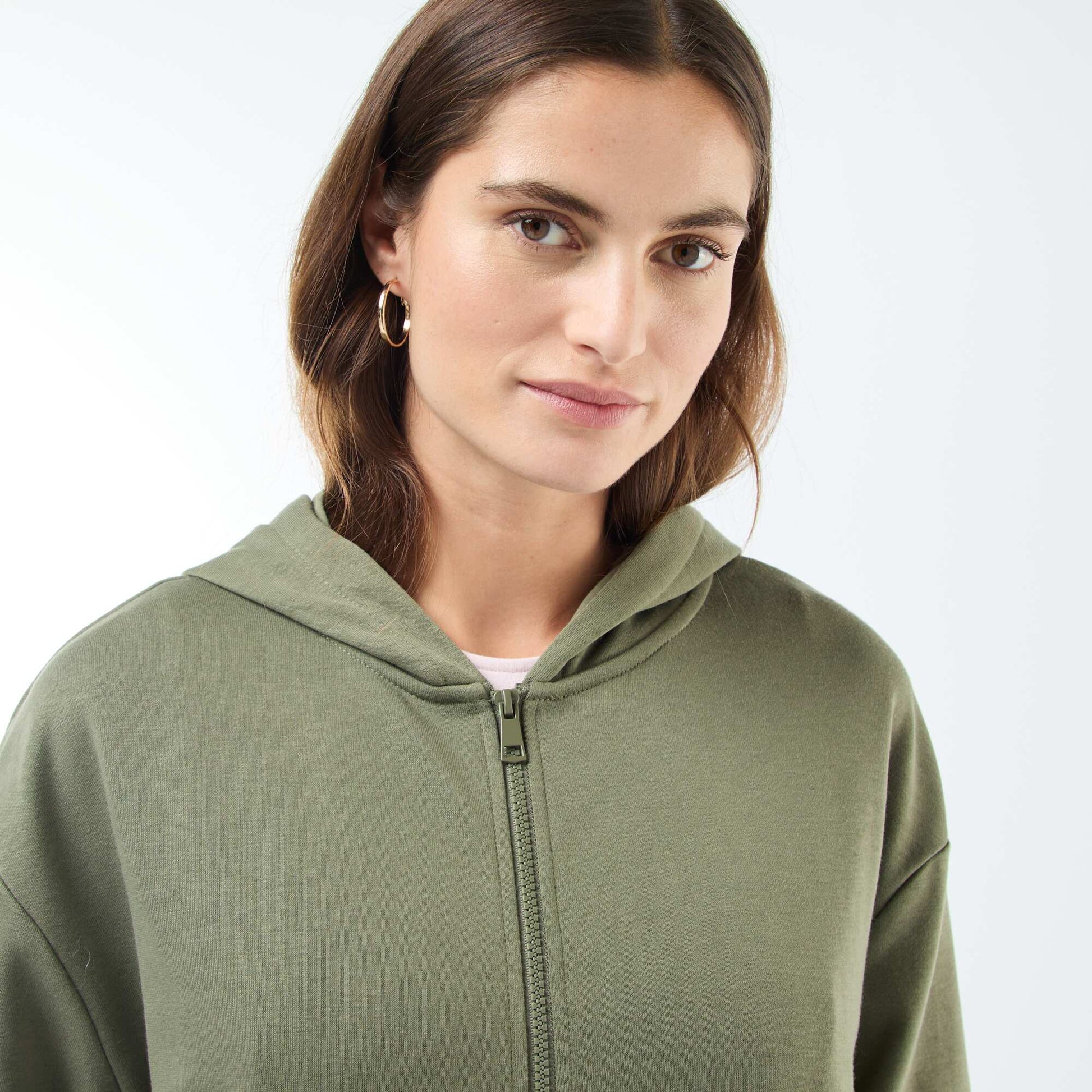 Gilet à capuche uni VERT