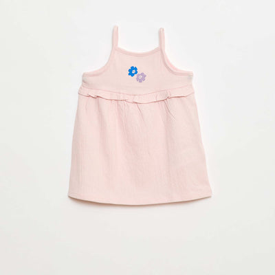 Robe casual à bretelles en coton ROSE