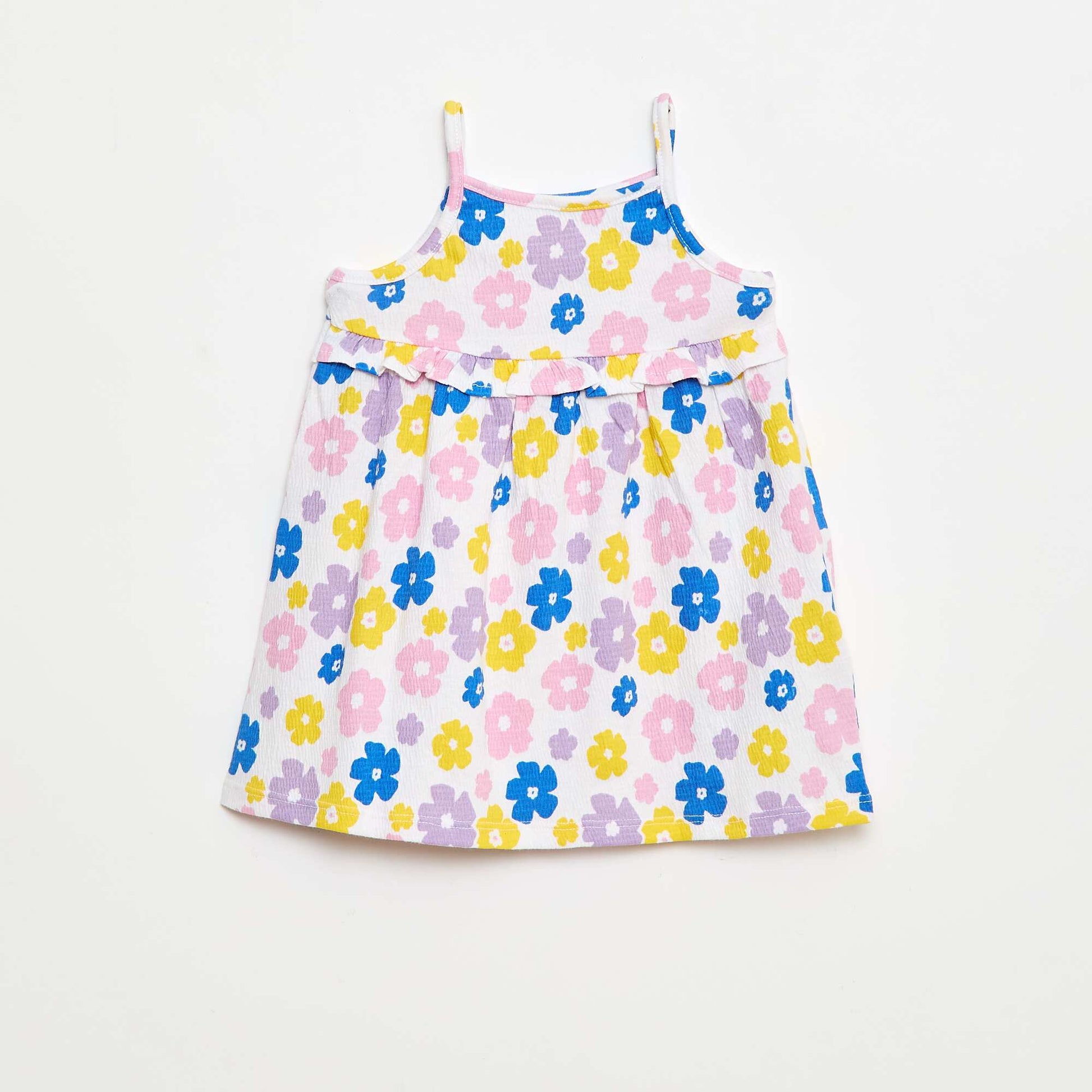 Robe casual à bretelles en coton BLANC