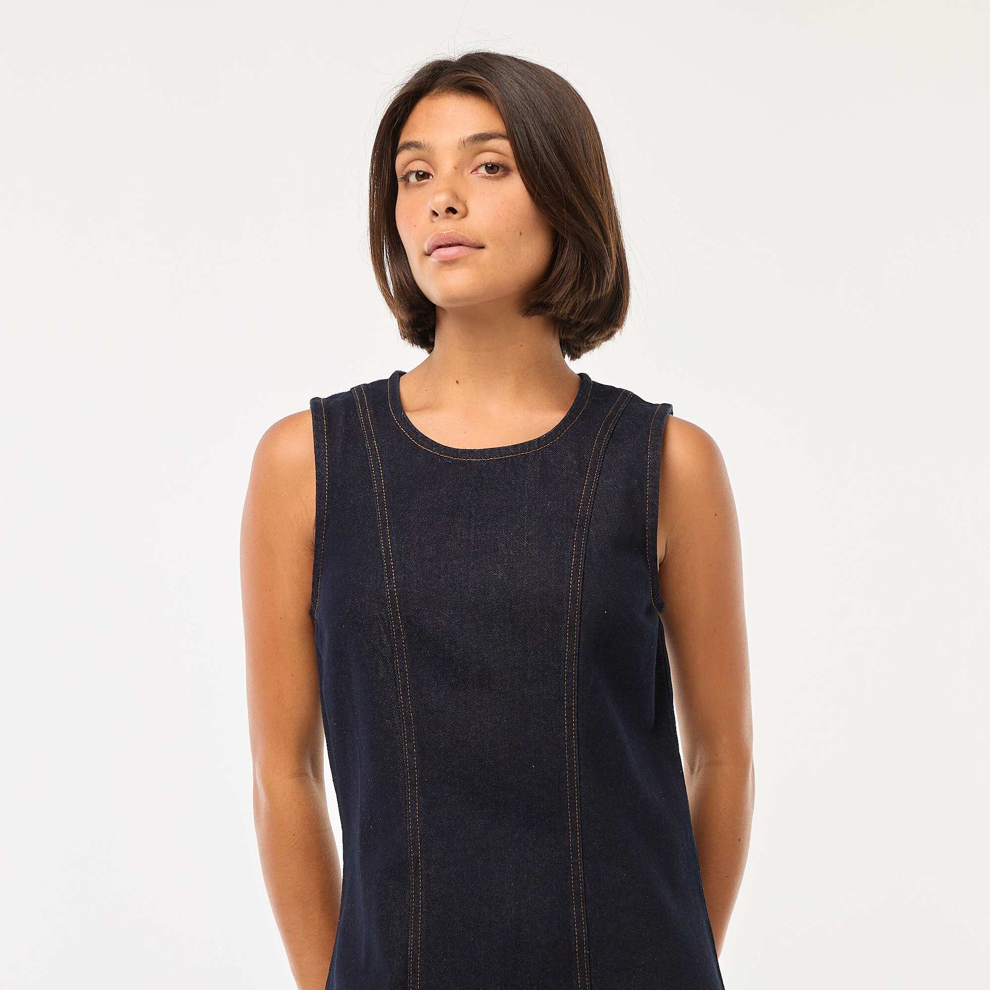 Robe en jean courte BLEU