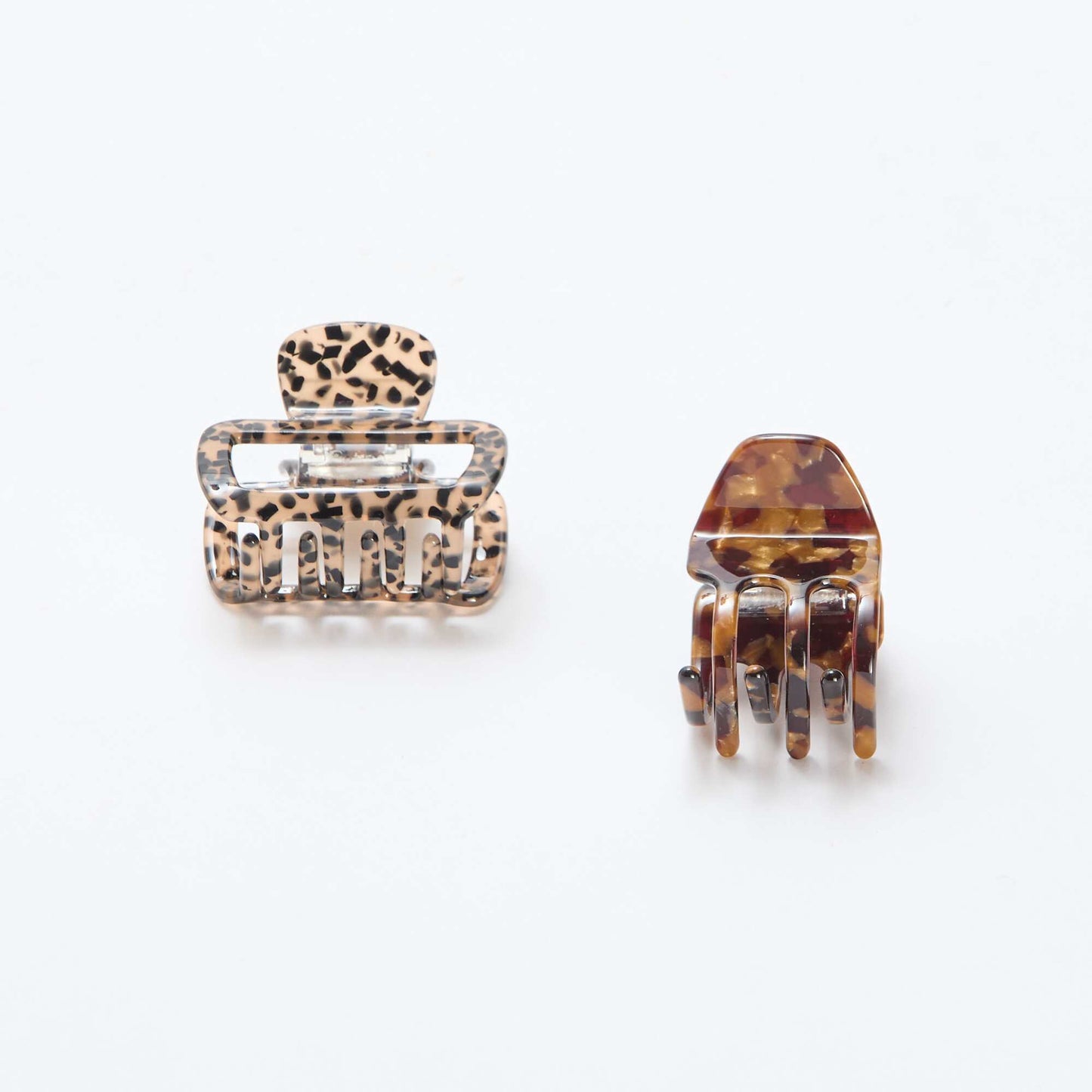 Lot de 2 petites pinces à cheveux MARRON