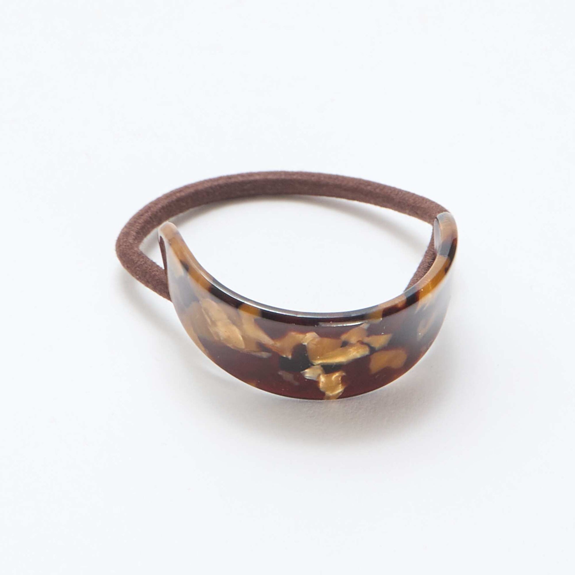 Lot de 2 élastiques avec bijoux fantaisies MARRON