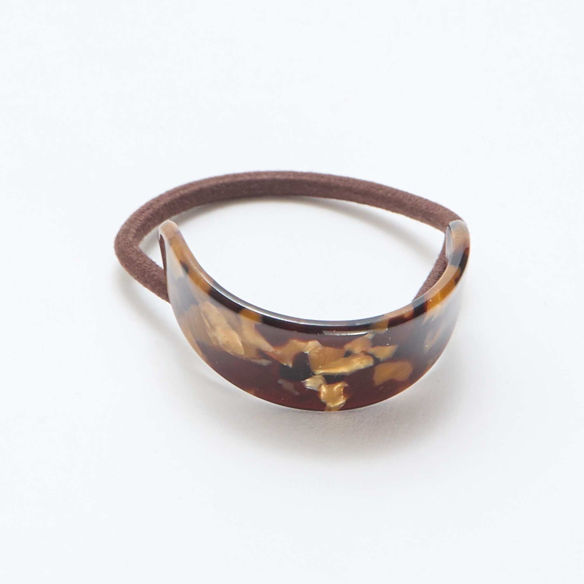 Lot de 2 élastiques avec bijoux fantaisies MARRON