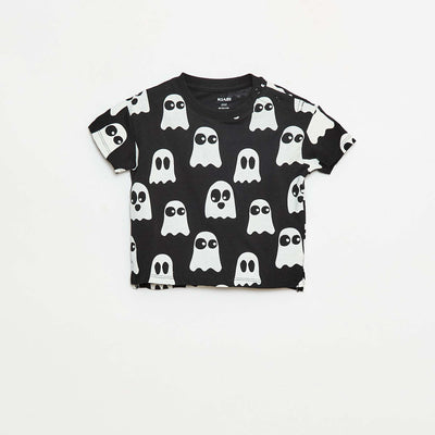 Tee-shirt imprimé 'Halloween' NOIR