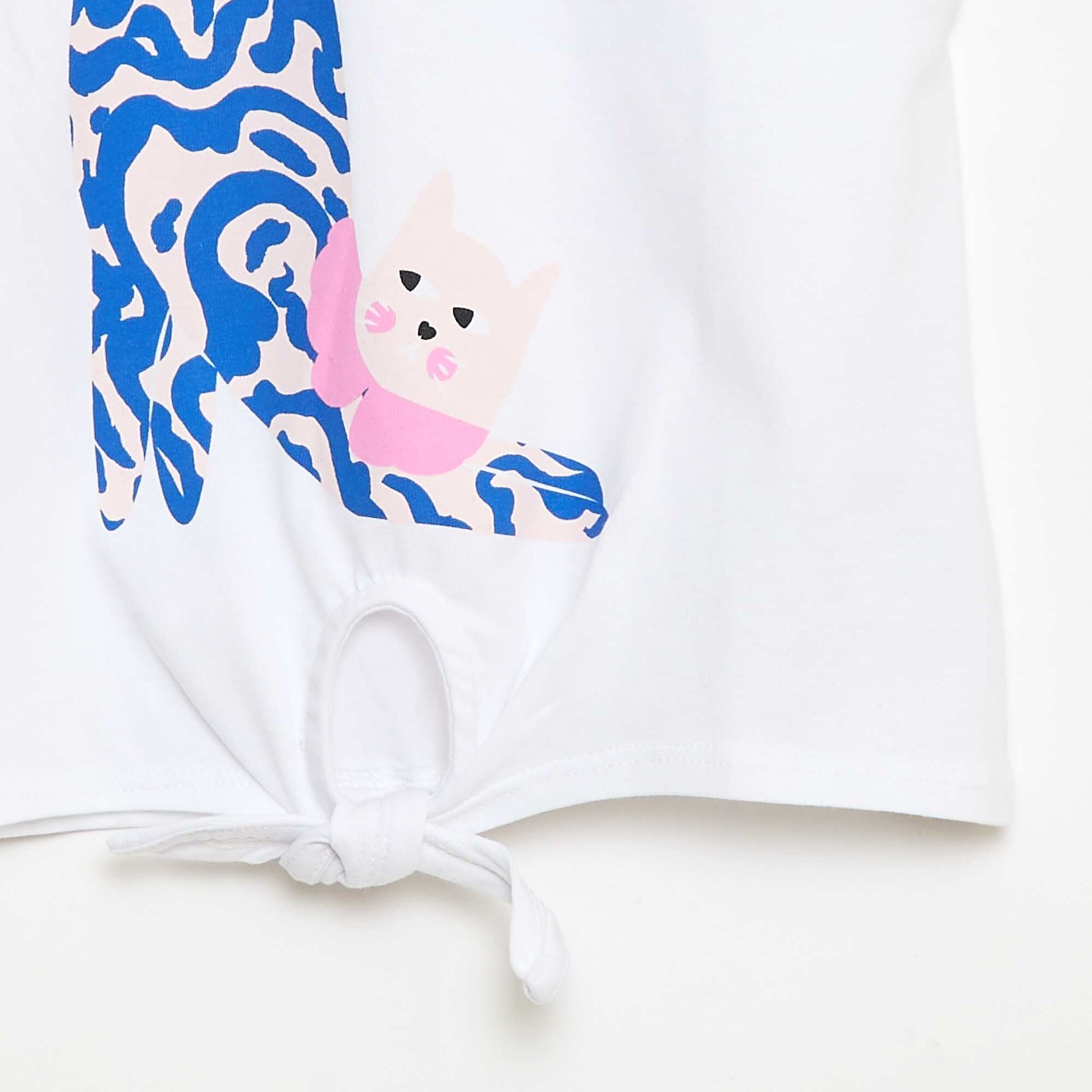 T-shirt casual en jersey coton BLANC