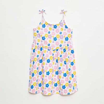 Robe à bretelles en coton BLANC