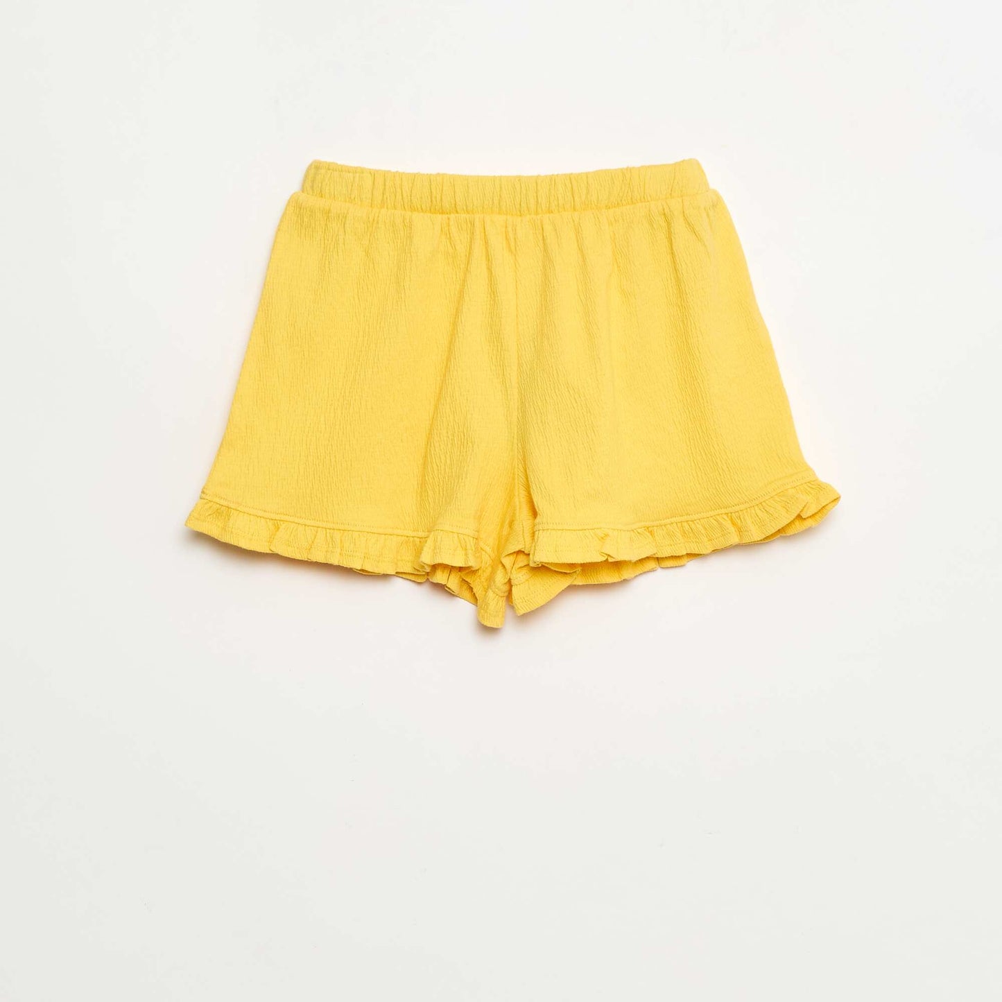 Short en maille froissée JAUNE