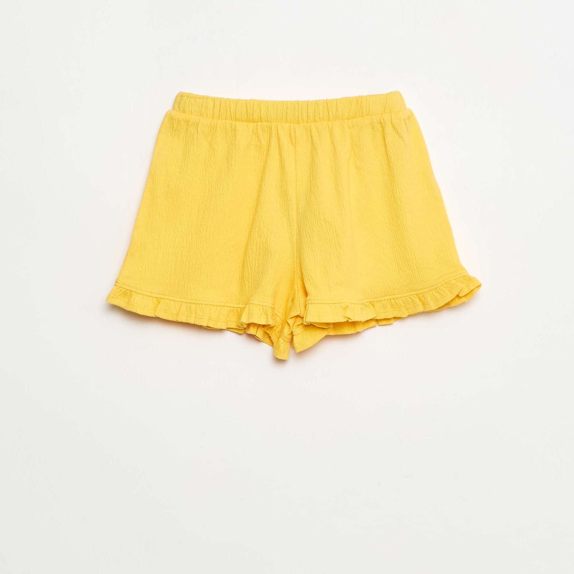 Short en maille froissée JAUNE