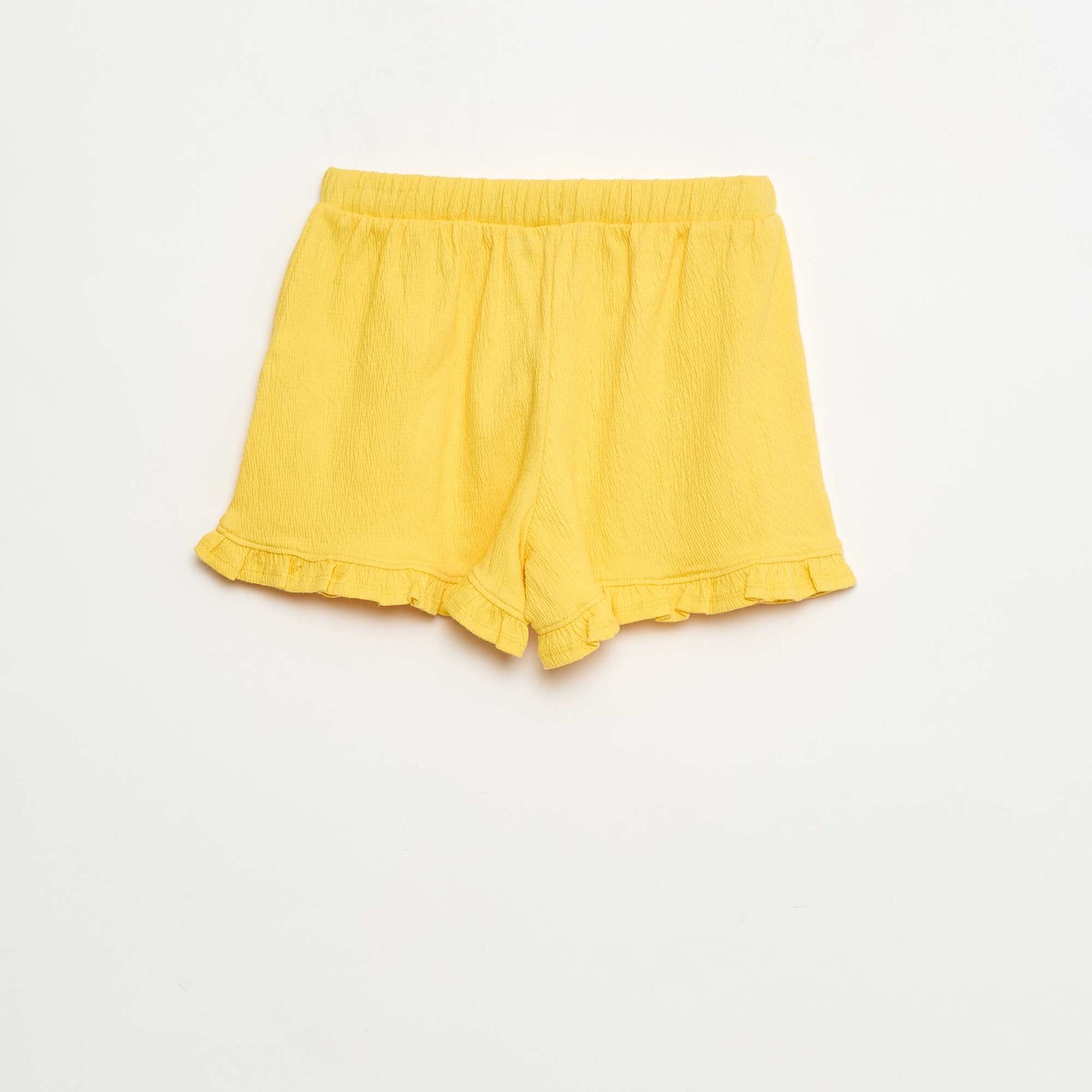 Short en maille froissée JAUNE
