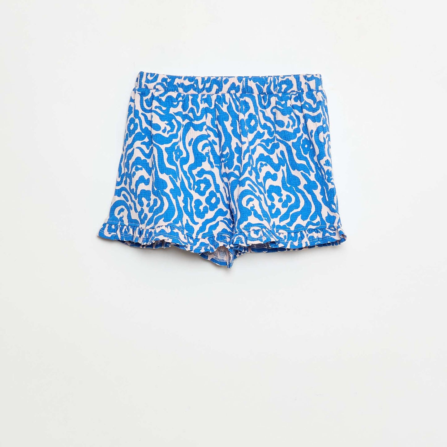 Short en maille froissée BLEU