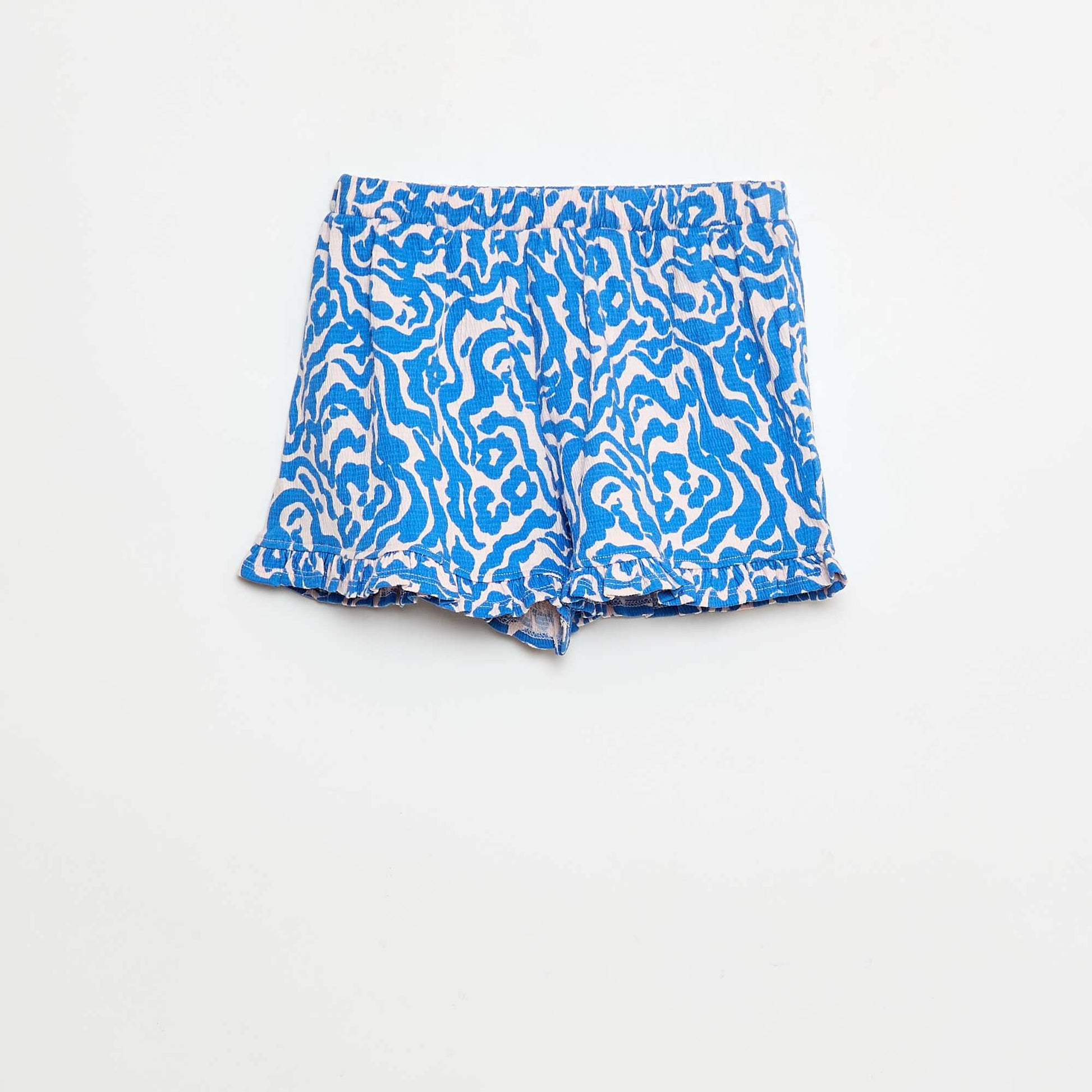 Short en maille froissée BLEU