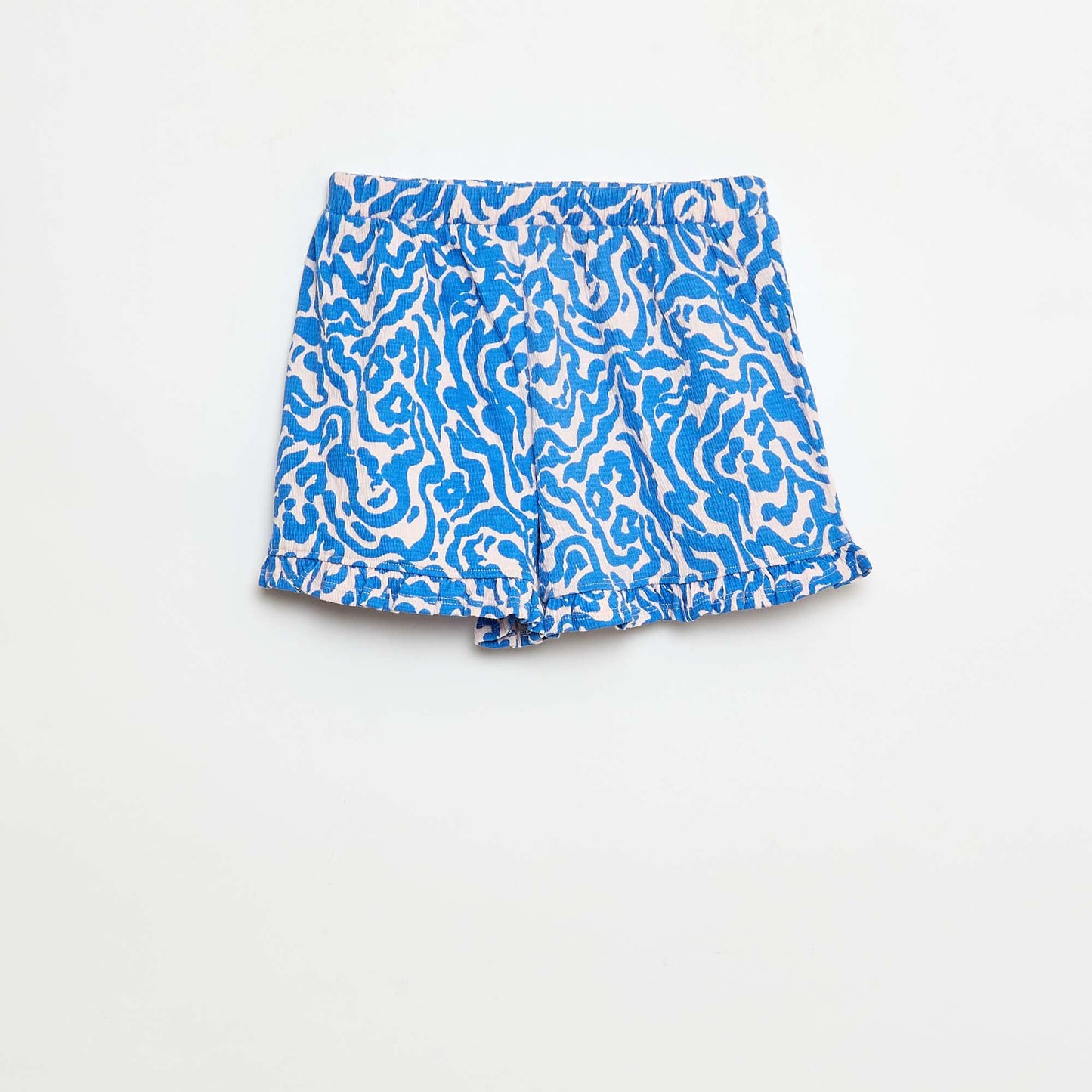 Short en maille froissée BLEU