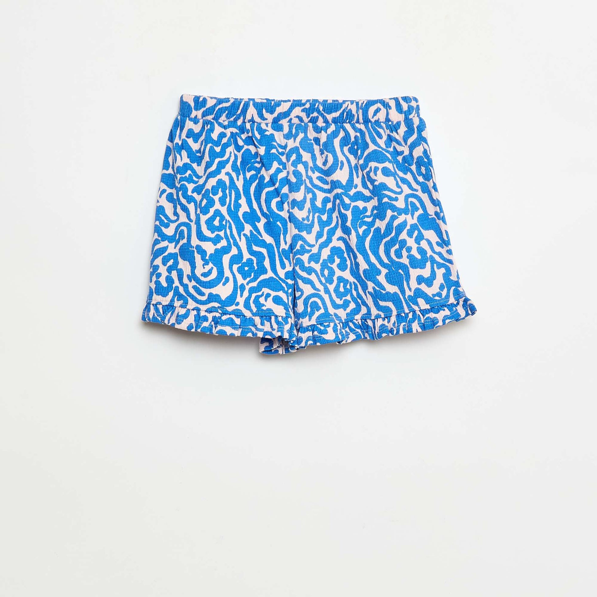 Short en maille froissée BLEU